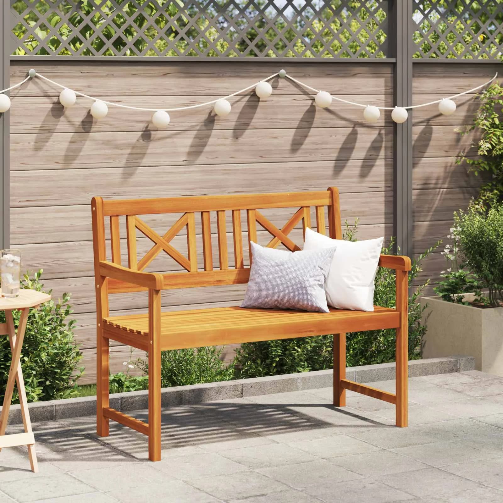 Zunanja klop Naravna 110 x 56 x 90 cm Masiven les akacije - slika 3