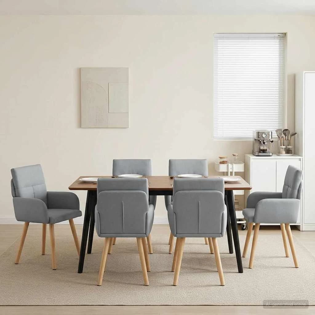 Jedilni stoli 6 kos Blago Svetlo siva 60 x 56 x 96 cm