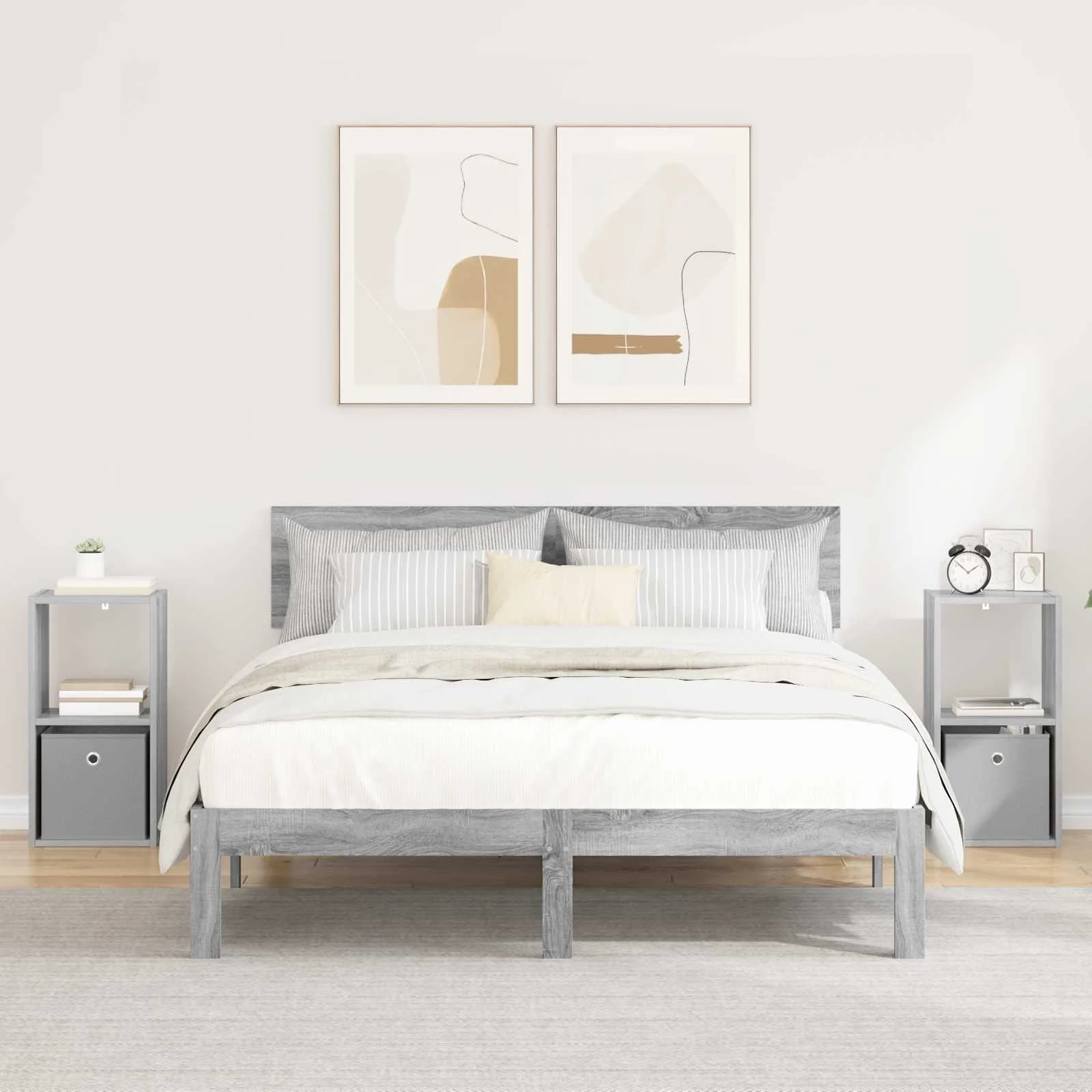 Nočna omarica 2 kos Siva Sonoma 30,5 x 27 x 59,5 cm