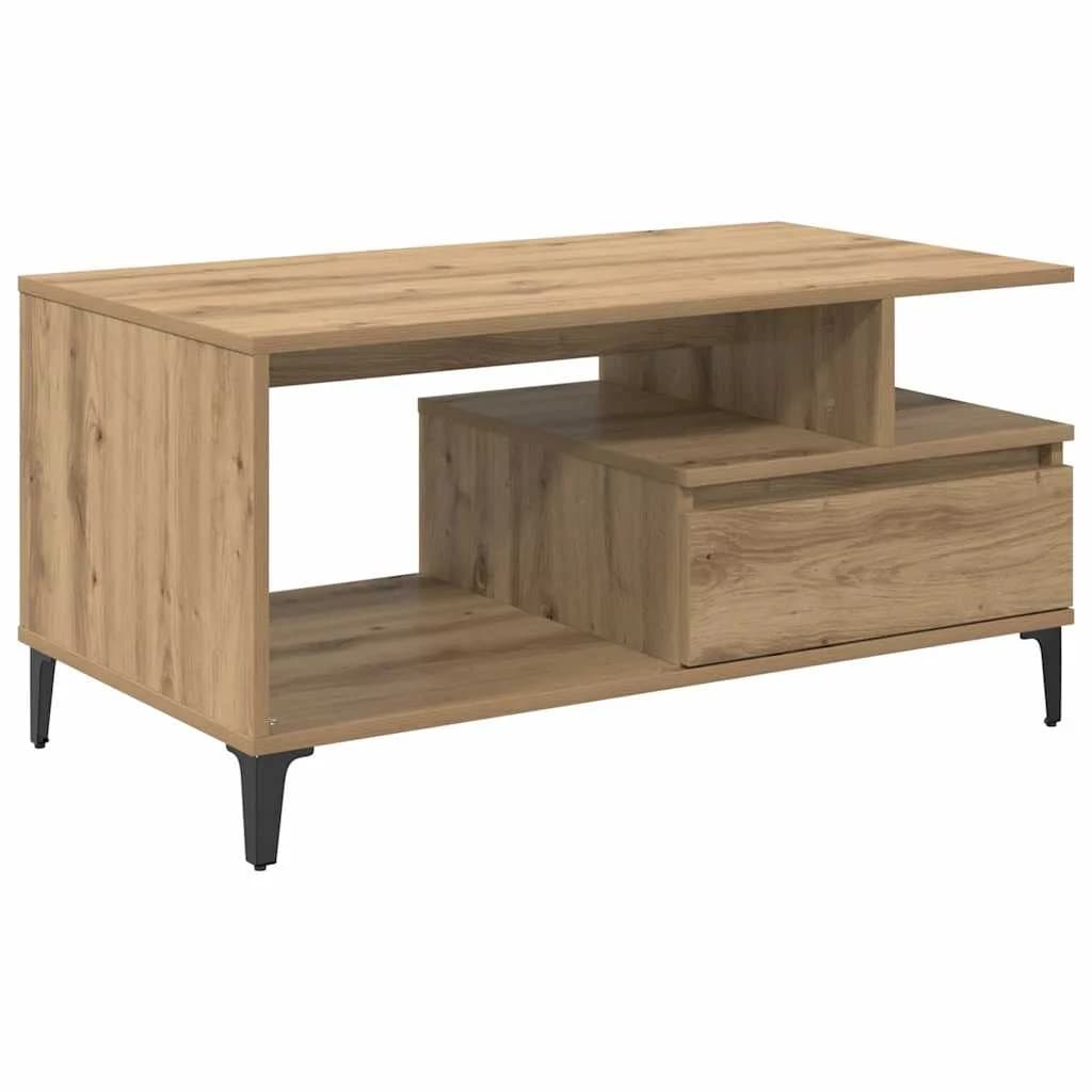 Klubska miza Umetni hrast 90 x 49 x 45 cm Inženirski les - slika 2