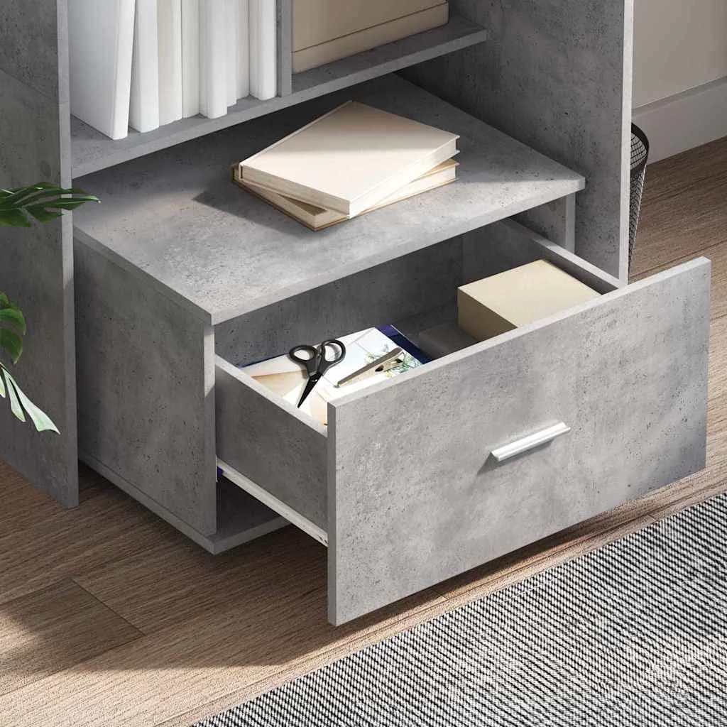 Miza Betonsko siva Inženirski les 131,5 x 50 x 106,5 cm - slika 4