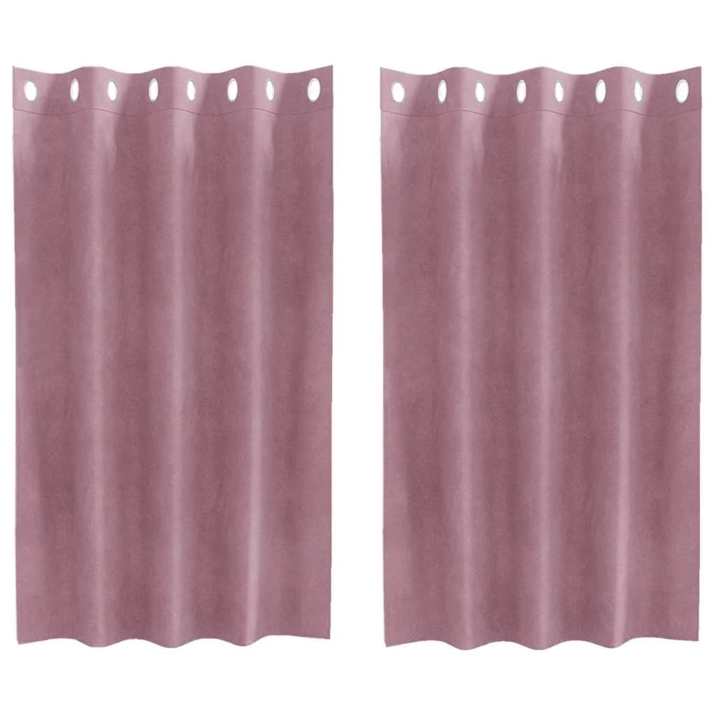 Zatemnitvene zavese 2 kos Temno roza 140 x 140 cm Žamet - slika 2
