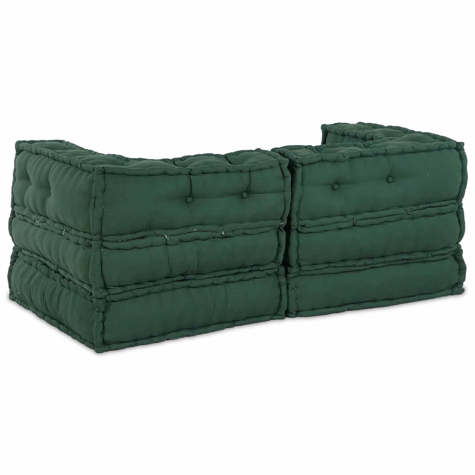 Modularna sedežna enota 2 kos Blago Zelena 140 x 70 x 56 cm - slika 4