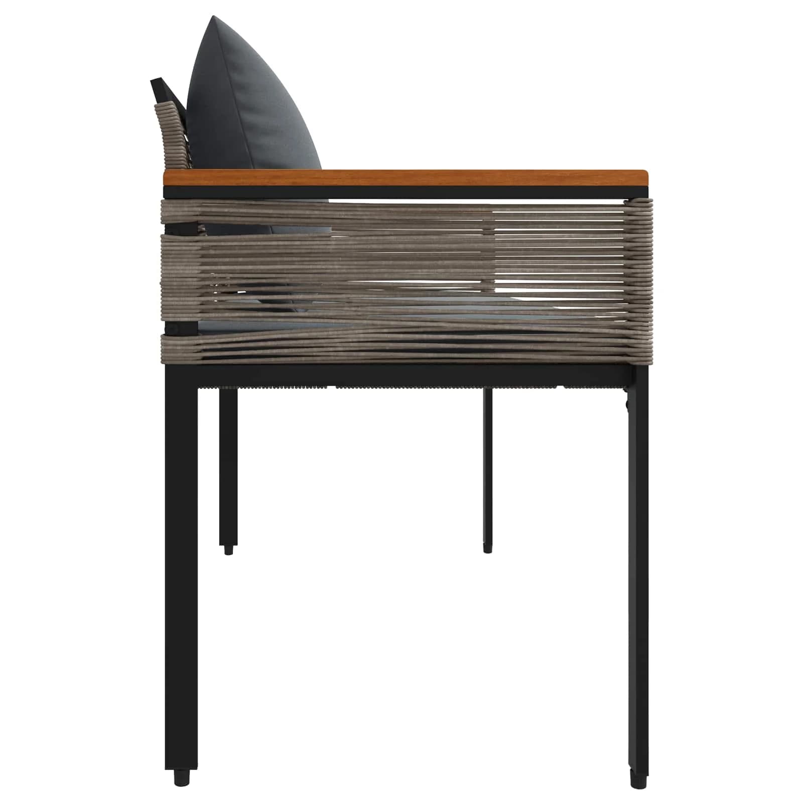 Zunanja klop Siva in temno siva 117 x 54 x 74.5 cm poli ratan - slika 6