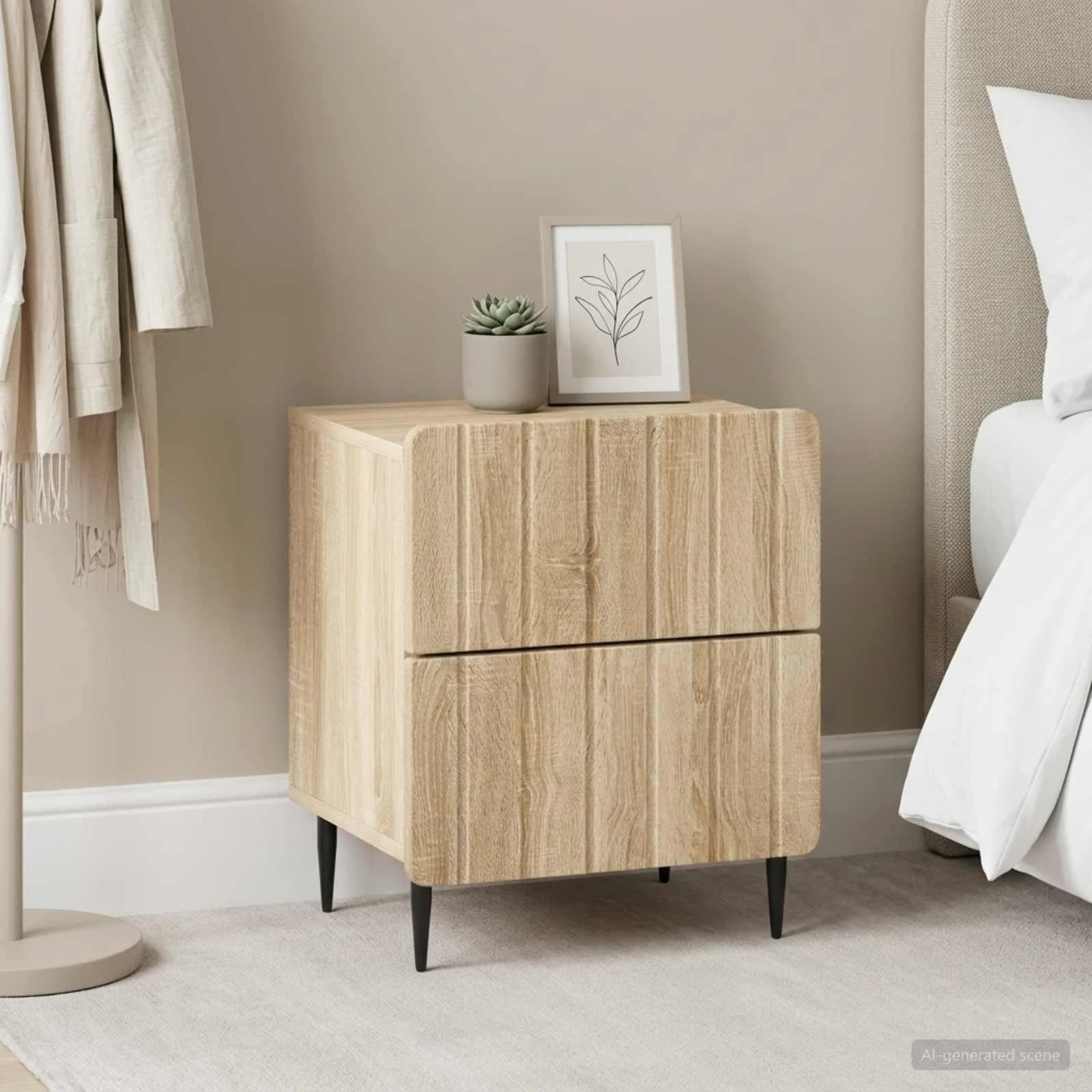 Nočna omarica 2 kos Sonoma hrast 43 x 34,5 x 49,5 cm - slika 4
