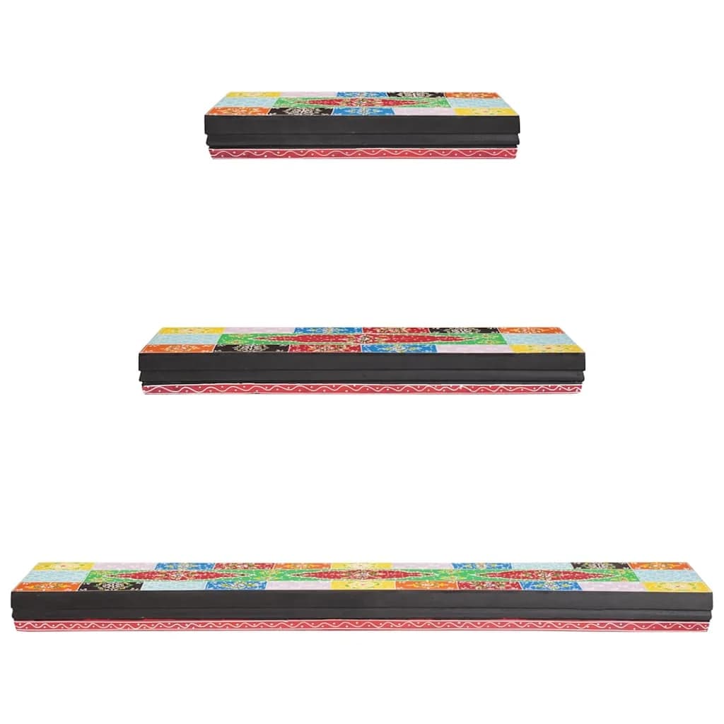 Stenske police Montaža za steno 3 kos večbarvno 100 x 20 x 6 cm - slika 4