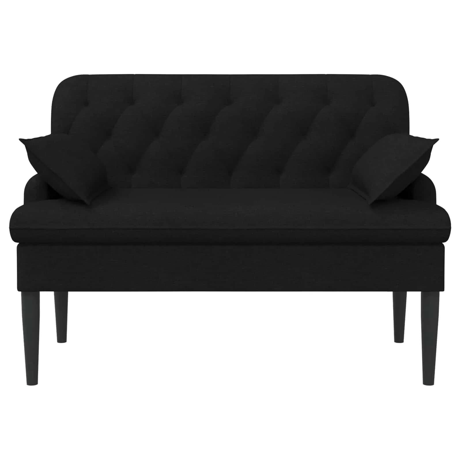 Dvojnica s gumbi Črna 111 x 68 x 80 cm Blago - slika 3