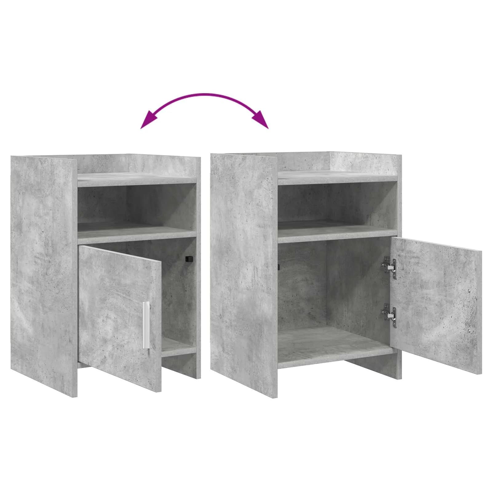 Posteljne mize 2 kos Betonsko siva 40 x 36 x 60 cm - slika 9