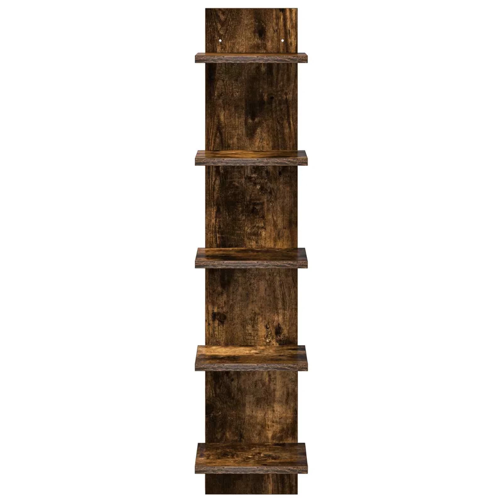 Stenska polica 2 kos Dimljen hrast 22 x 15 x 100 cm - slika 4