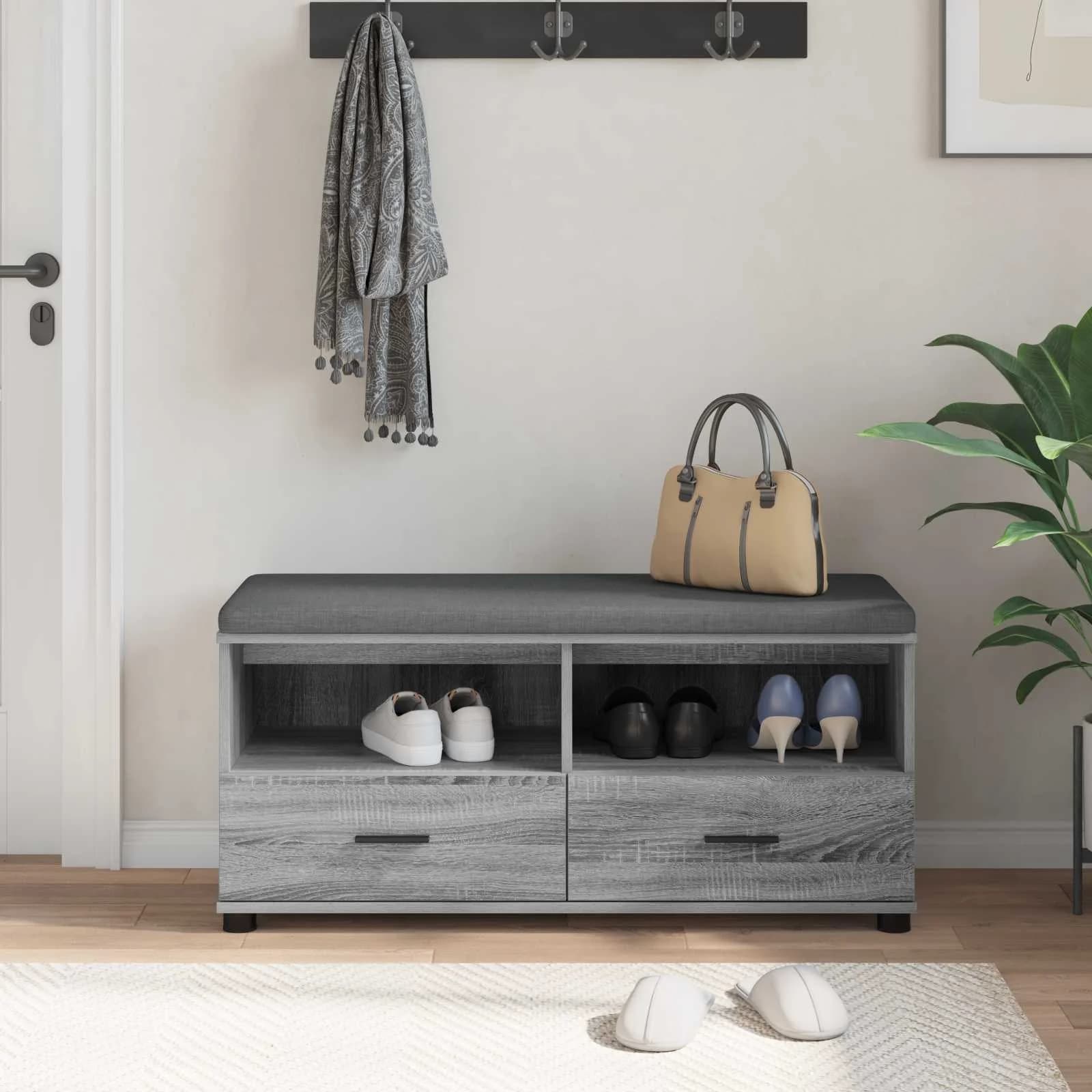 Haldna klop z blazino s predalom Siva Sonoma 100 x 38 x 46 cm - slika 4