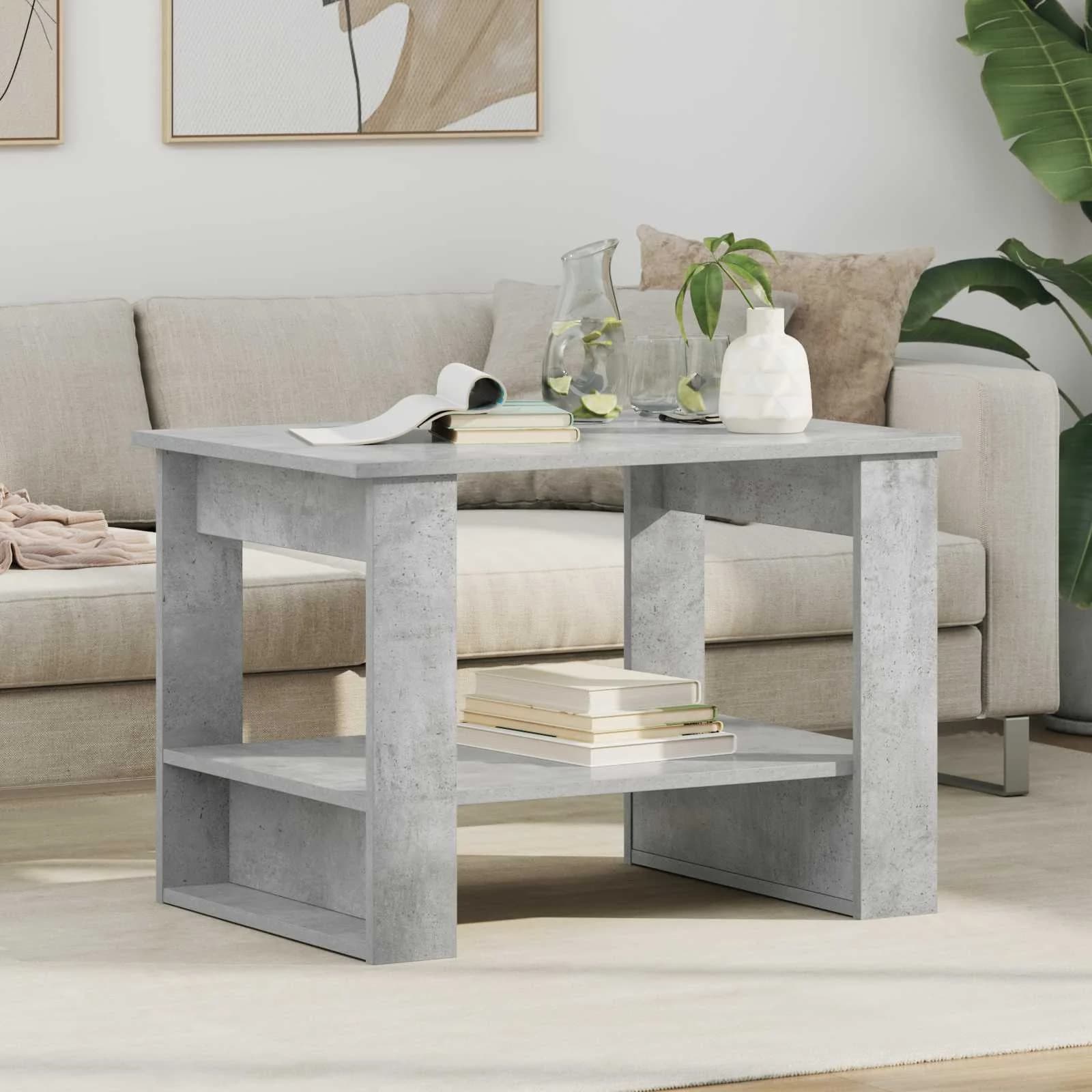 Klubska miza Betonsko siva 72 x 50 x 50 cm Inženirski les