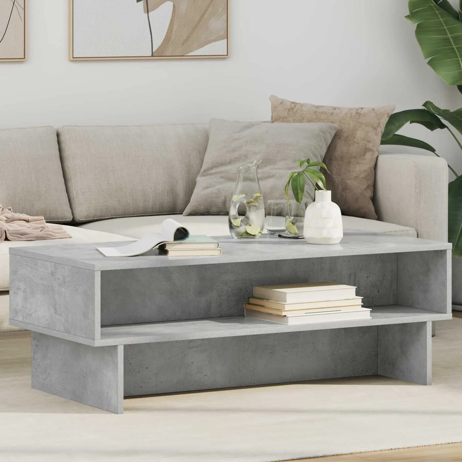 Klubska miza Betonsko siva 100 x 46 x 35 cm Inženirski les