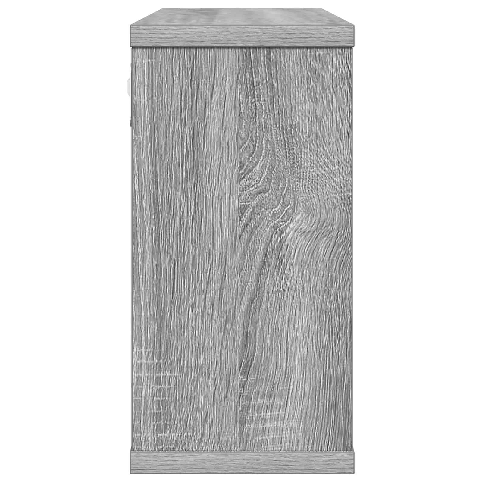 Lebdeče police 2 kos Siva Sonoma 80 x 15 x 30 cm Inženirski les - slika 5