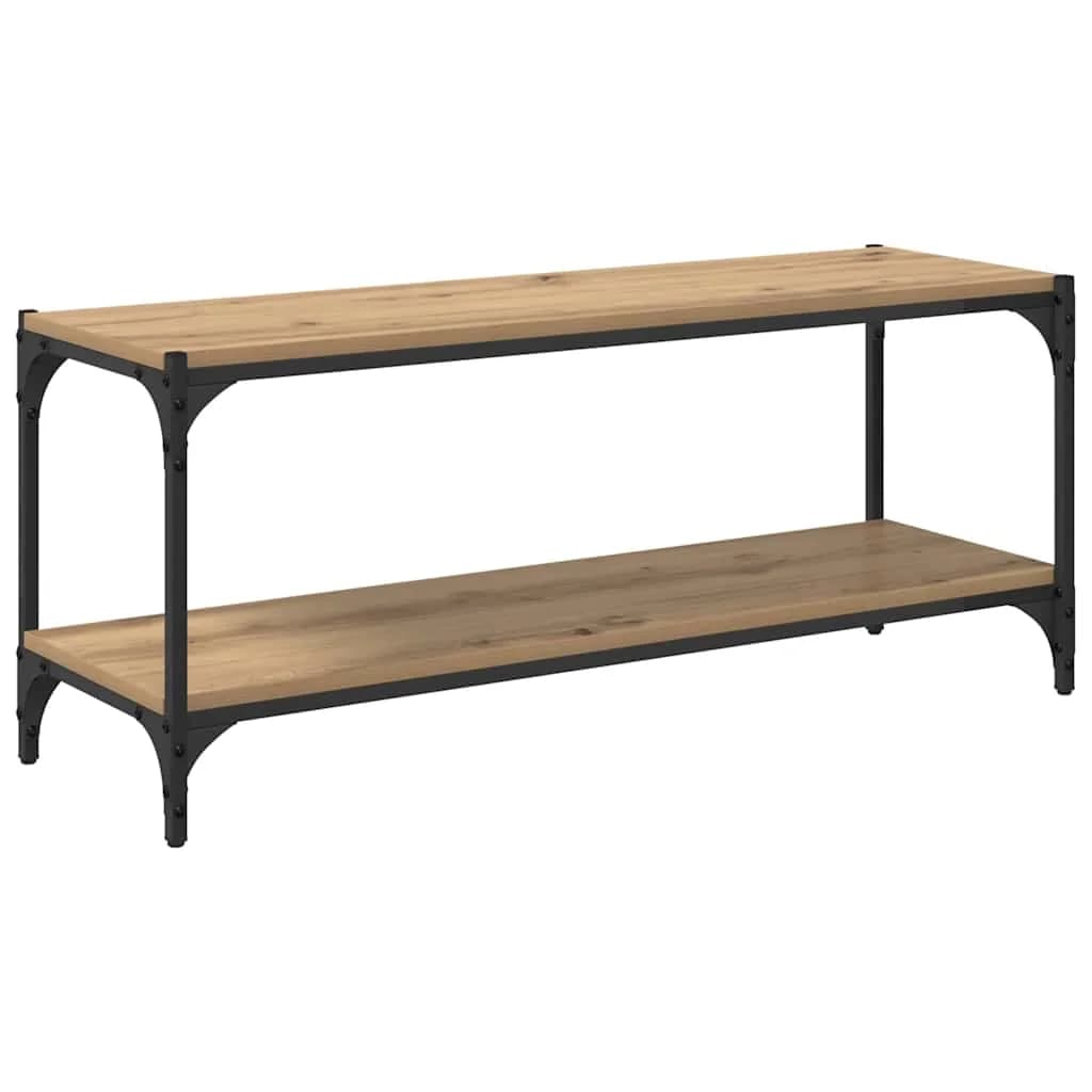 TV omarica 2 nivojev 100x33x41cm Inženirski les in železo - slika 7