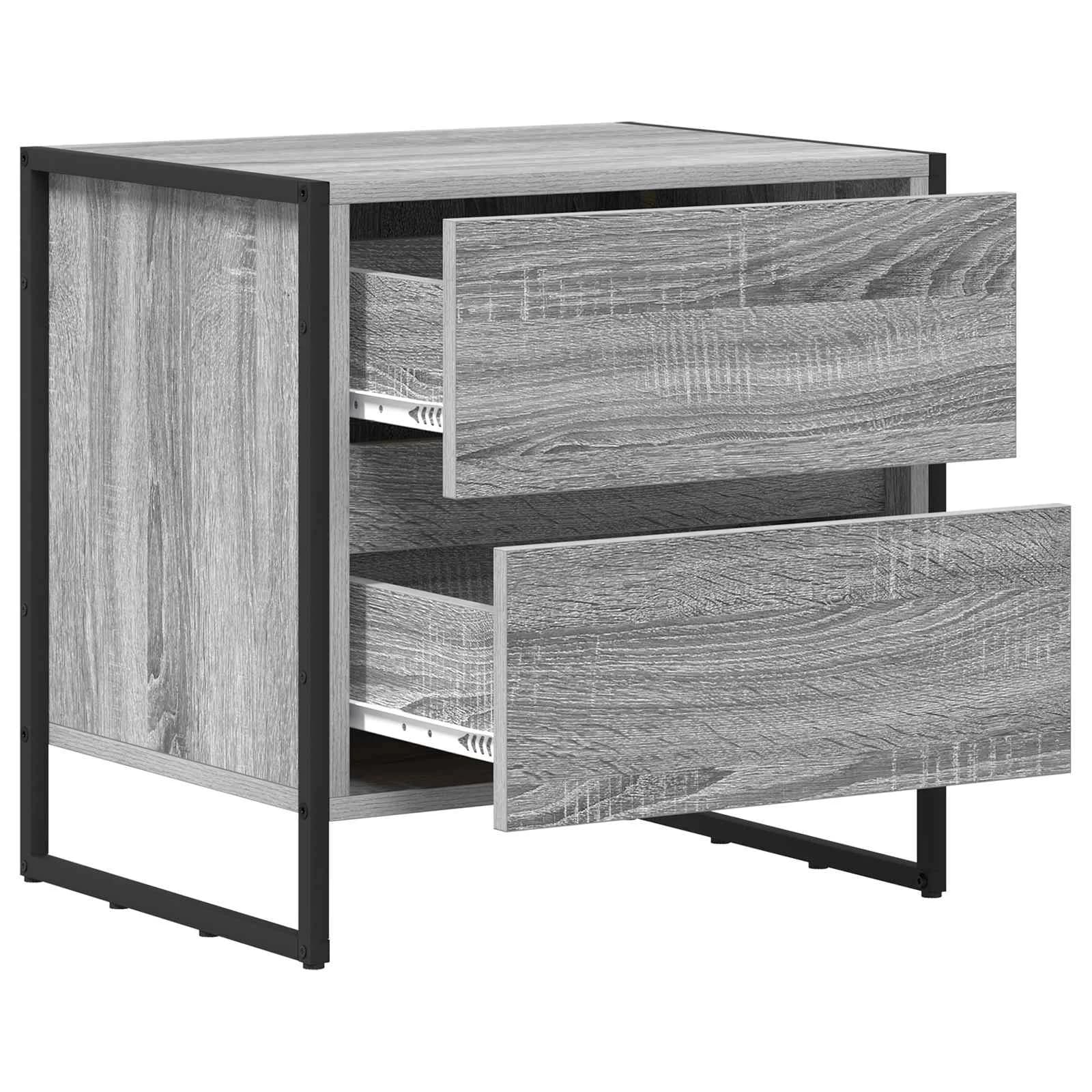 Nočna omarica 2 kos Siva Sonoma 50 x 39.5 x 50 cm - slika 11