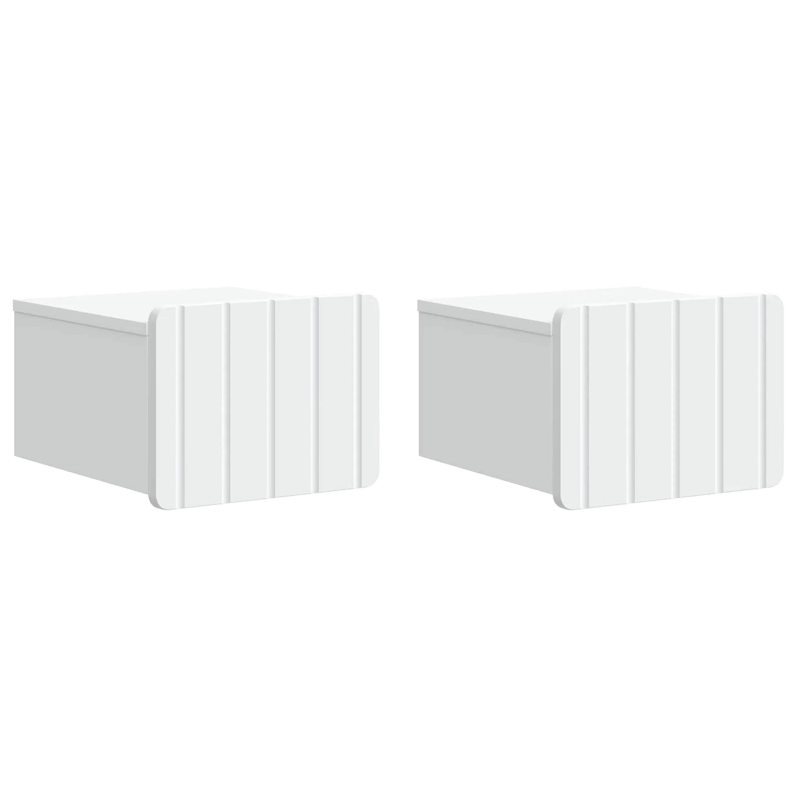 Stenski nočni omarici 2 kos Bela 33 x 34,5 x 24 cm - slika 2