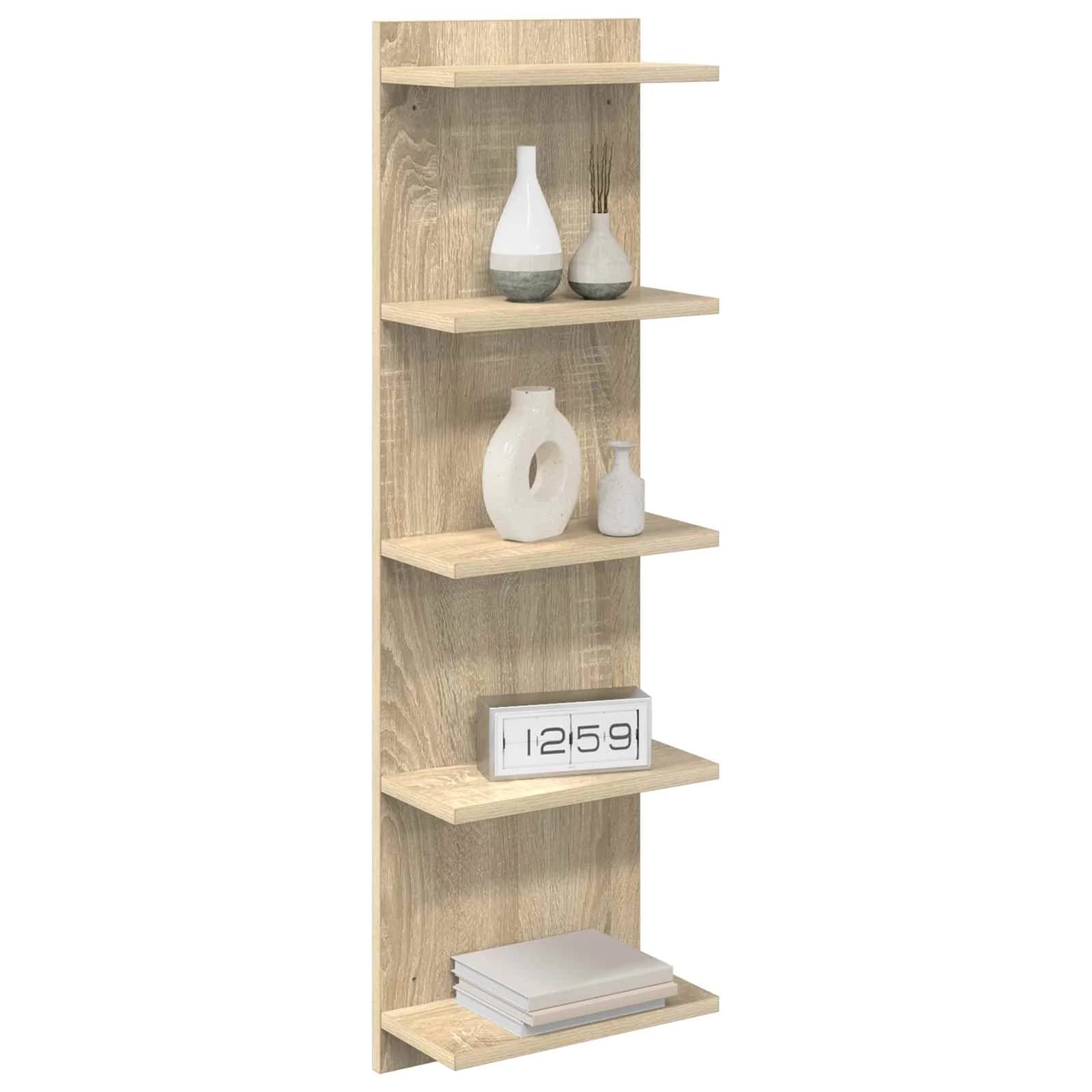 Stenska polica 2 kos Sonoma hrast 30 x 15 x 100 cm - slika 3