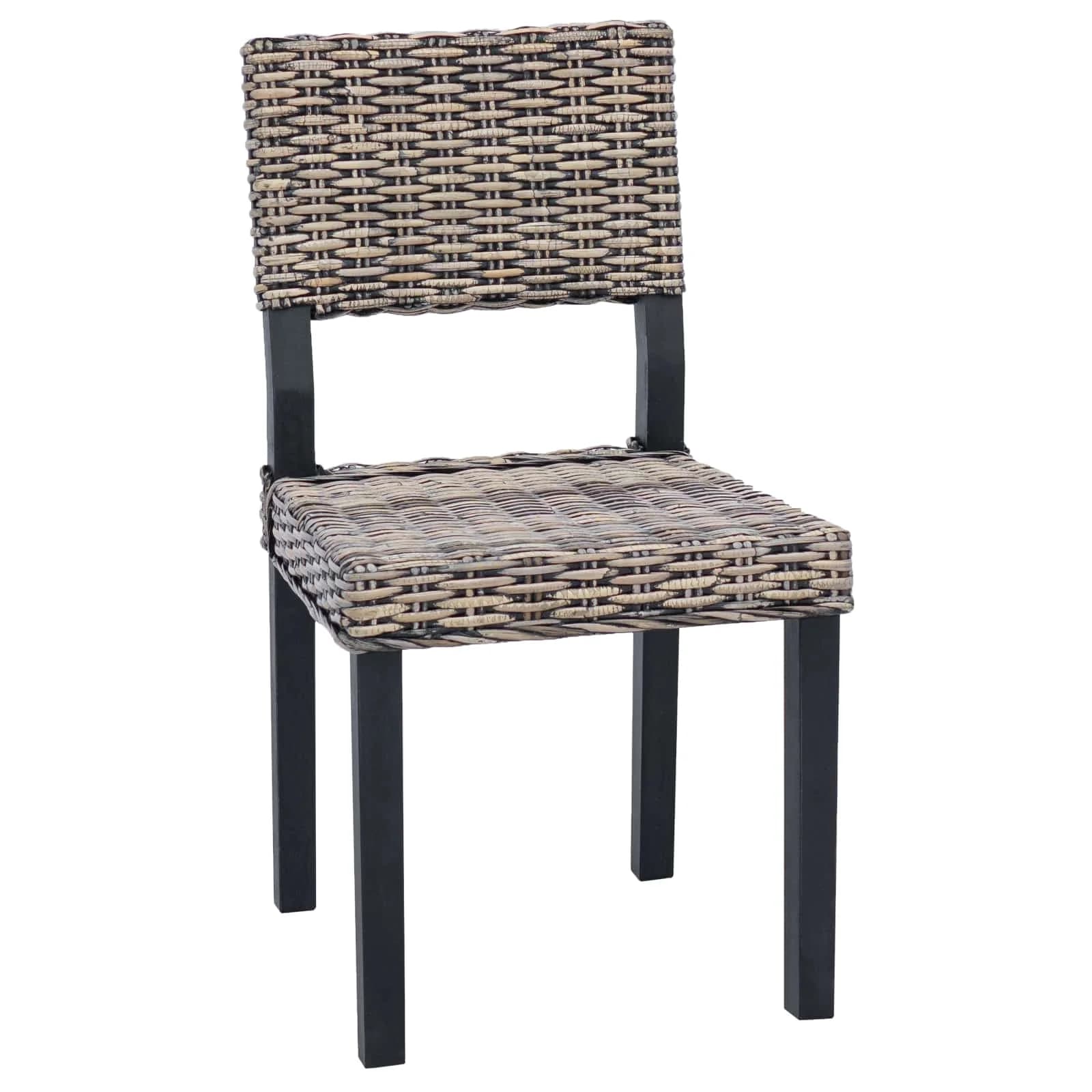 Jedilni stol 2 kos Kubu rattan Črna pranja 46 x 55 x 84 cm - slika 4