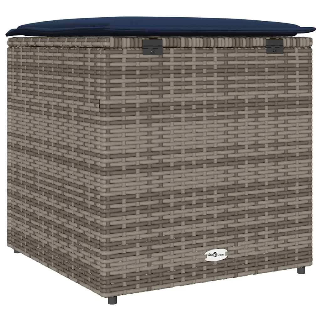 Škatla za blazine Siva 50 x 50 x 50 cm poli ratan - slika 7