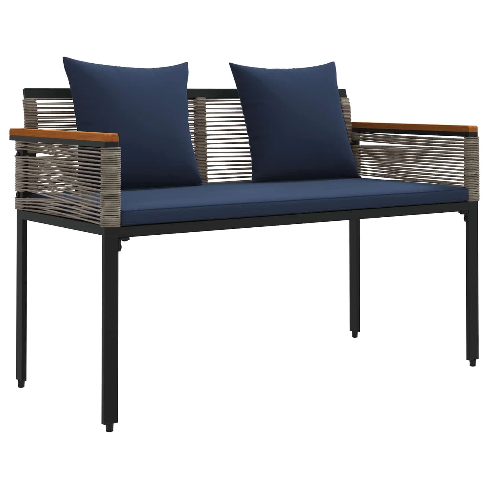 Zunanja klop Siva in mornarsko modra 117 x 54 x 74.5 cm - slika 2