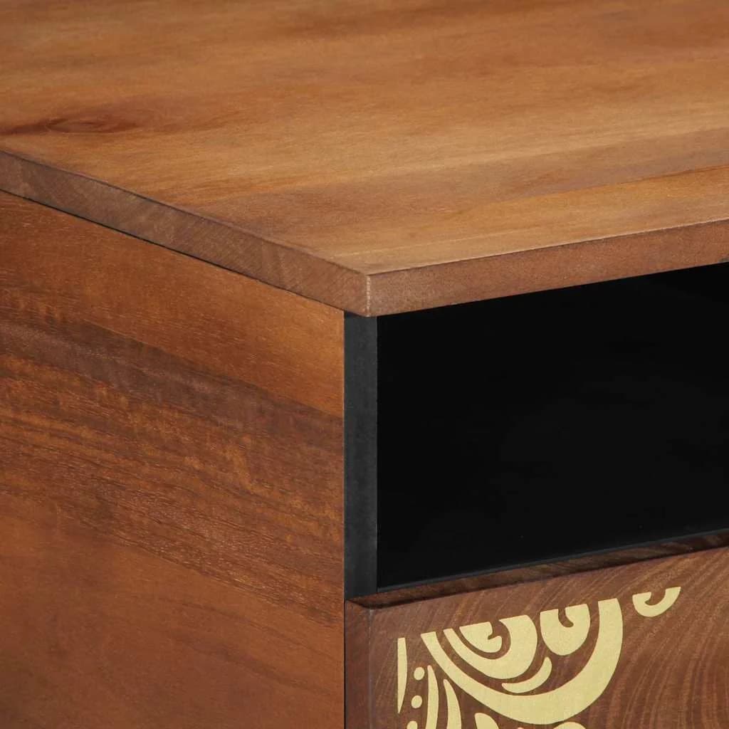 Klubska miza Medeno rjava 80 x 54 x 40 cm Masiven les manga - slika 6