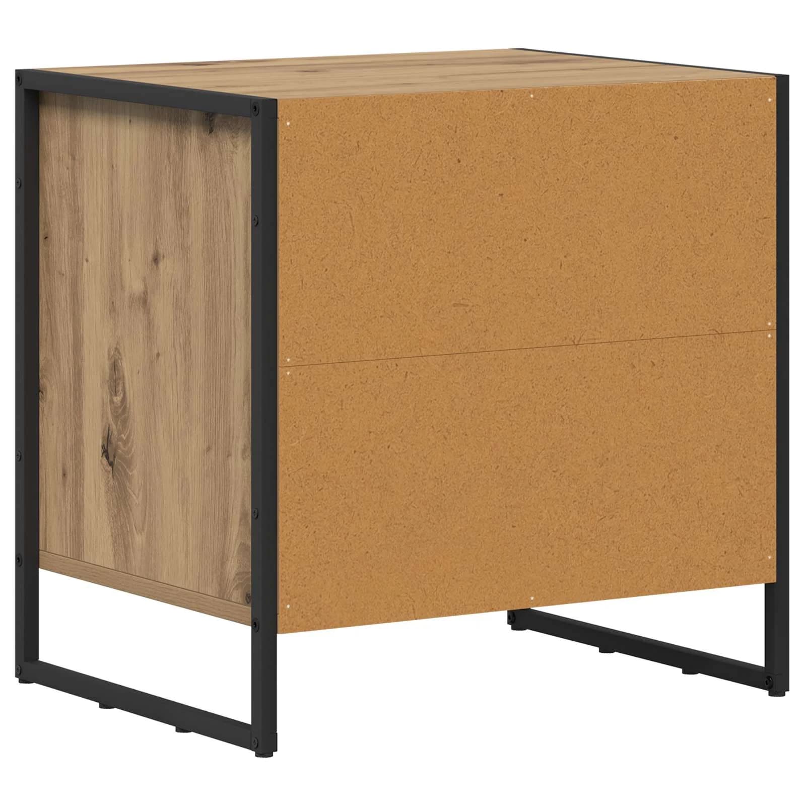 Nočna omarica 2 kos Oreh 50 x 39.5 x 50 cm Inženirski les - slika 8