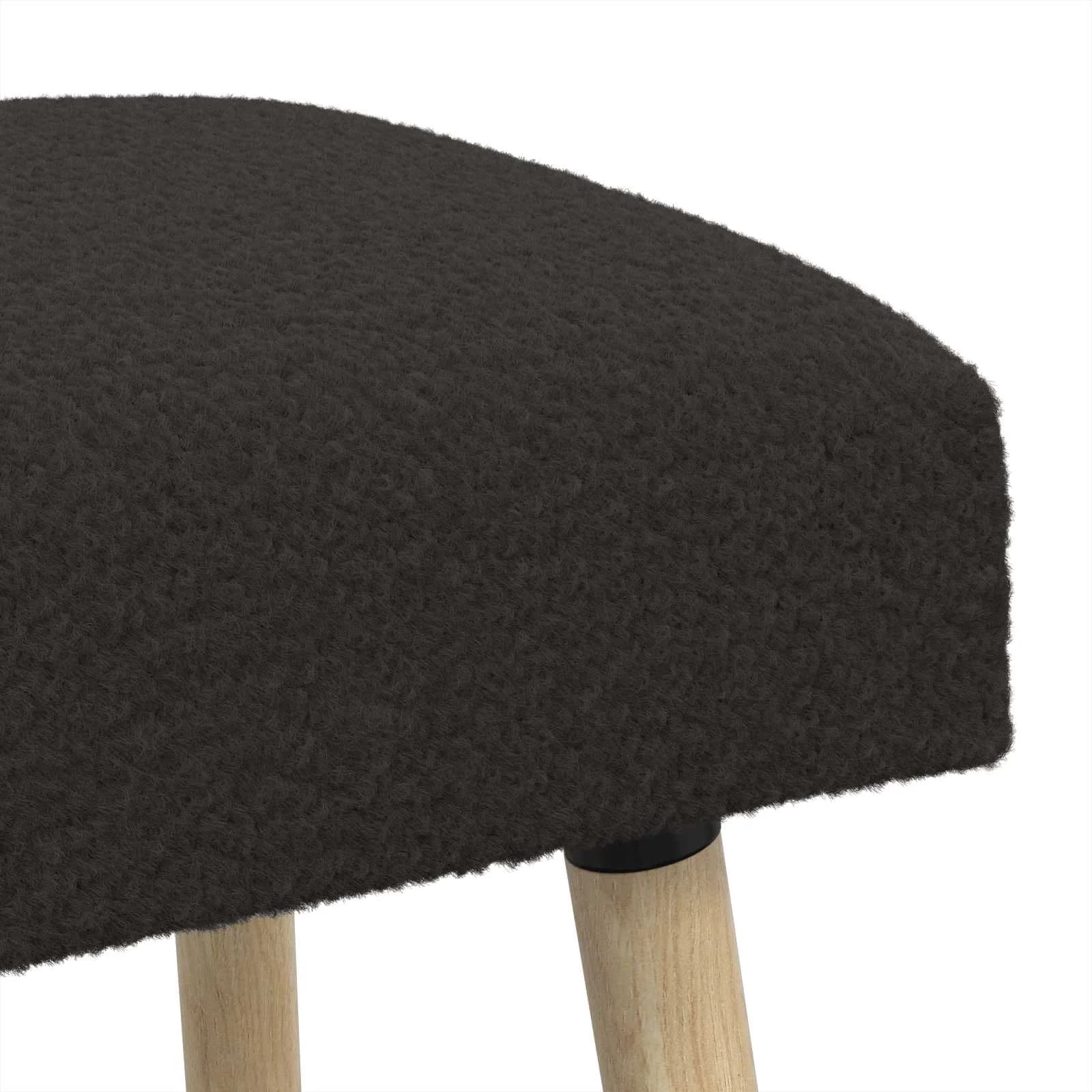klop Enobarvno Črna 80 x 40 x 46 cm Bouclé - slika 6