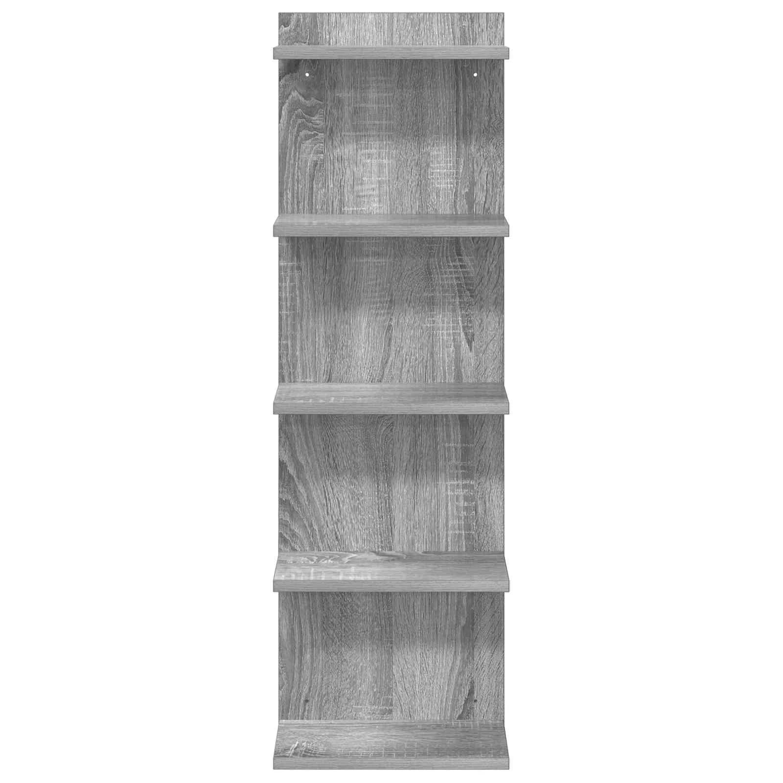 Stenska polica 2 kos Siva Sonoma 30 x 15 x 100 cm - slika 4