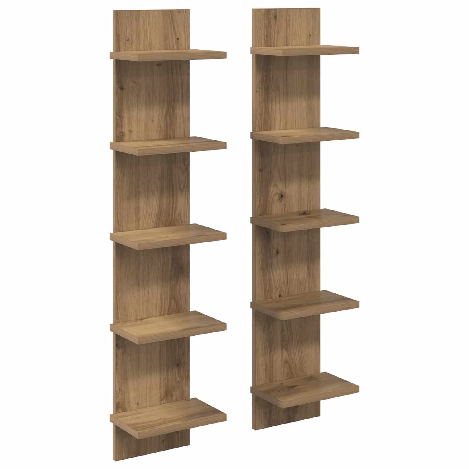 Stenska polica 2 kos Artisan hrast 22 x 15 x 100 cm - slika 2