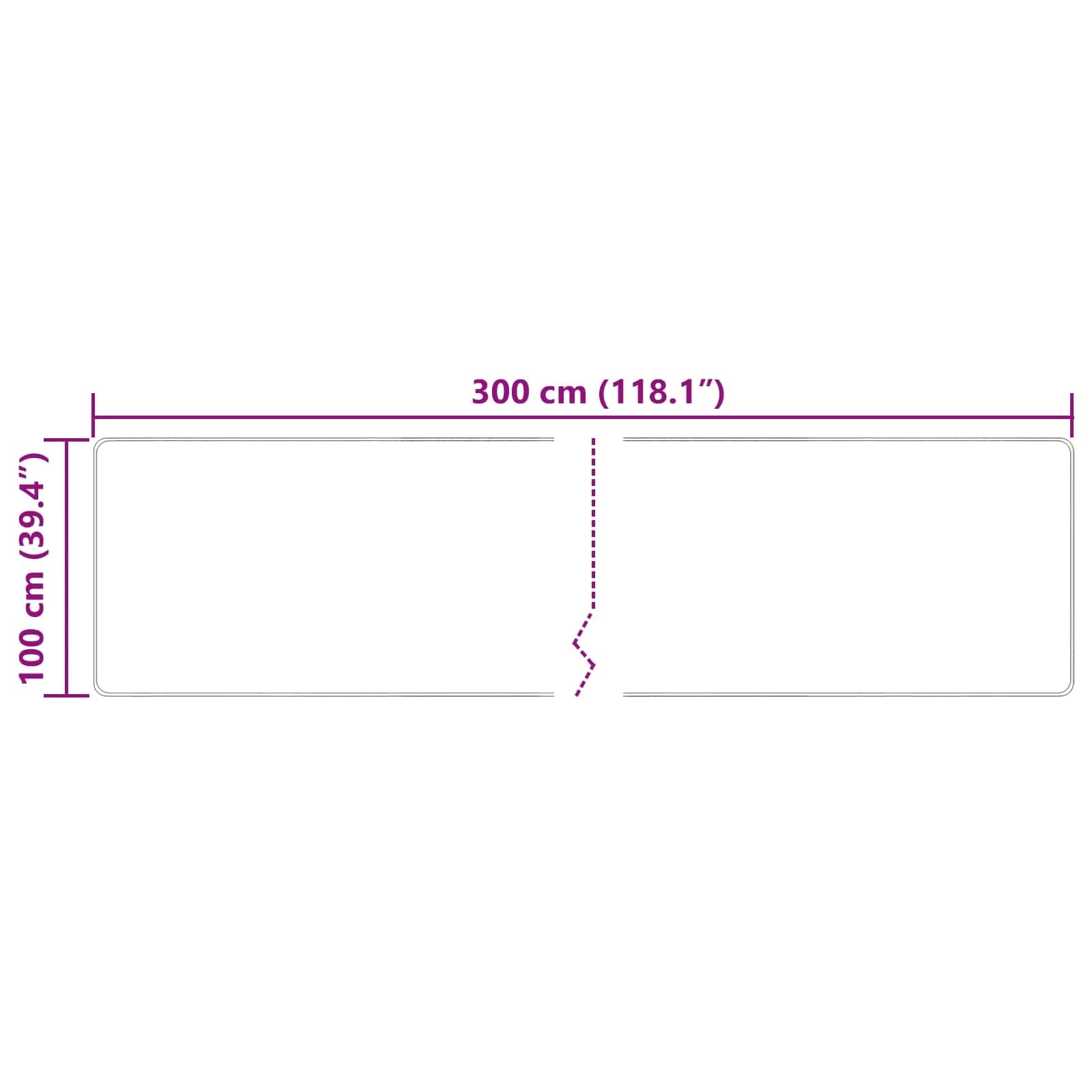 Preproga runner MARSA krema 100 x 300 cm Poliester in PVC - slika 7