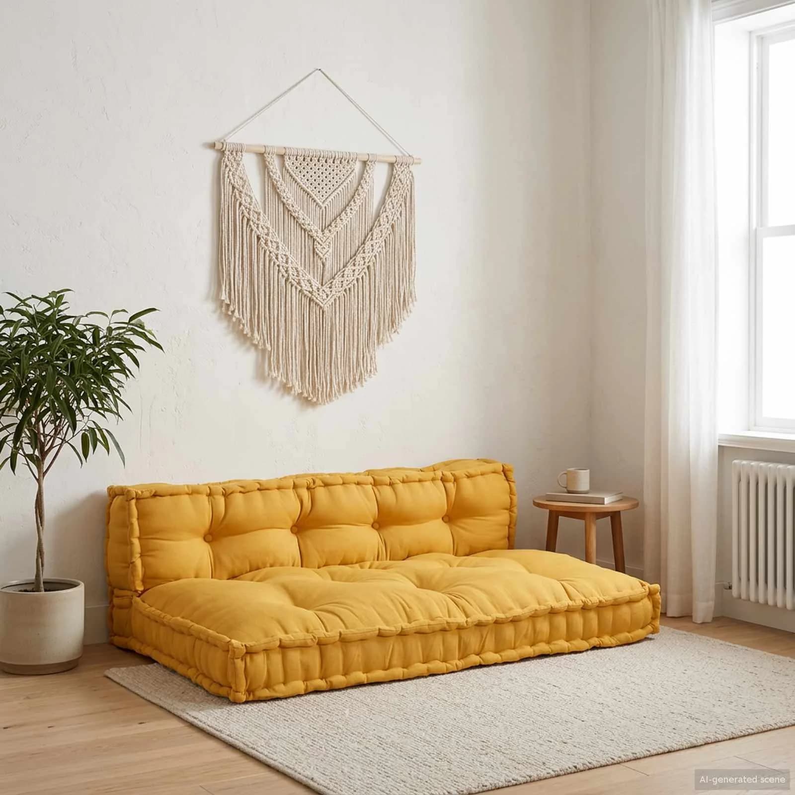 Blazina za paletni kafi 2 kos Blago Rumena 120 x 80 x 38 cm
