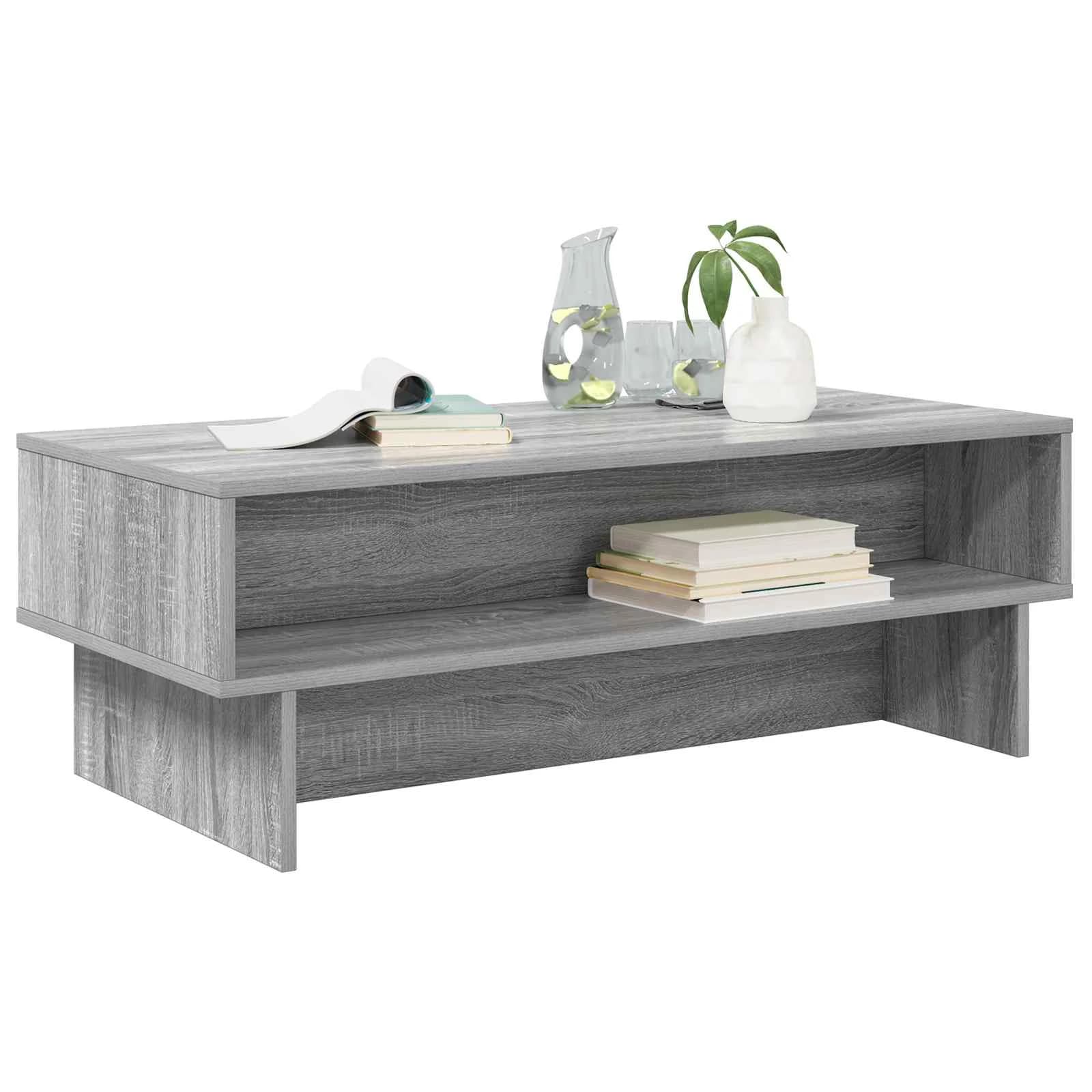 Klubska miza Siva Sonoma 100 x 46 x 35 cm Inženirski les - slika 3