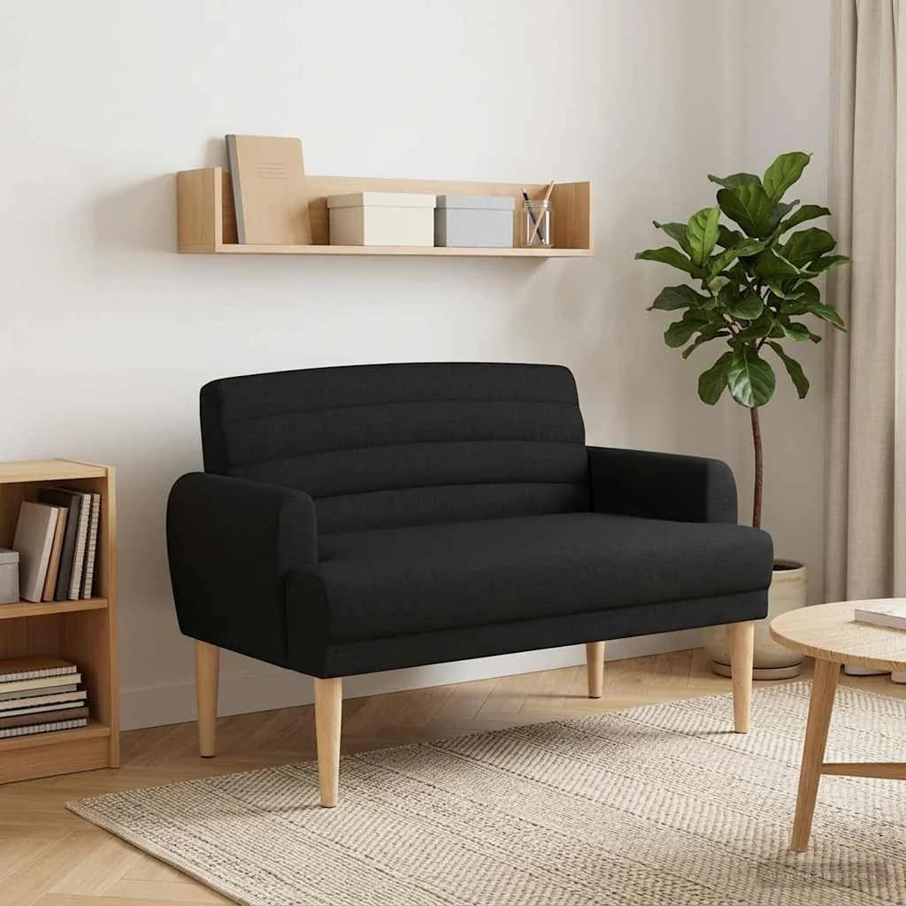Dvojnica s gumbi Črna 116 x 67 x 80 cm Blago