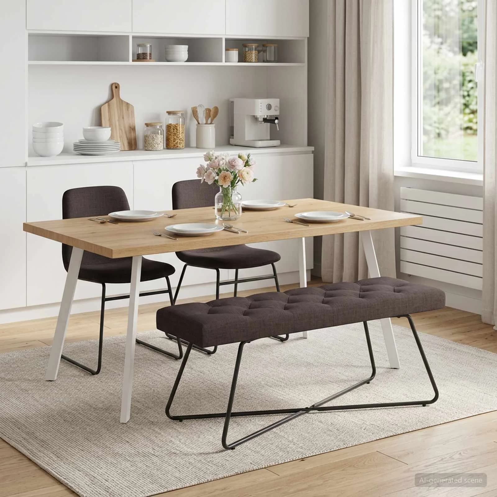 Klop s gumbnim oblazinjenjem Temno rjava 110 x 40 x 46 cm Blago