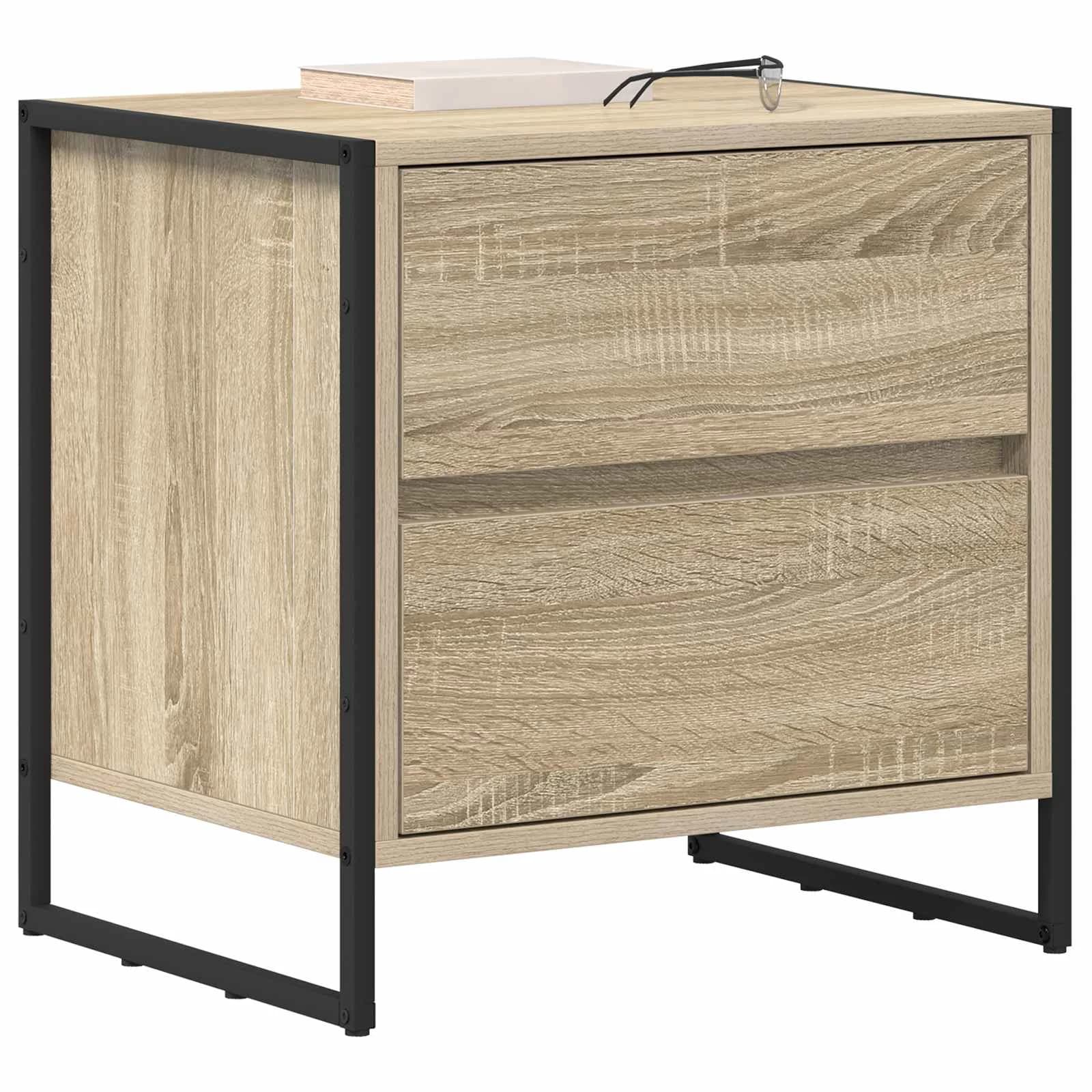 Nočna omarica 2 kos Sonoma 50 x 39.5 x 50 cm Inženirski les - slika 3