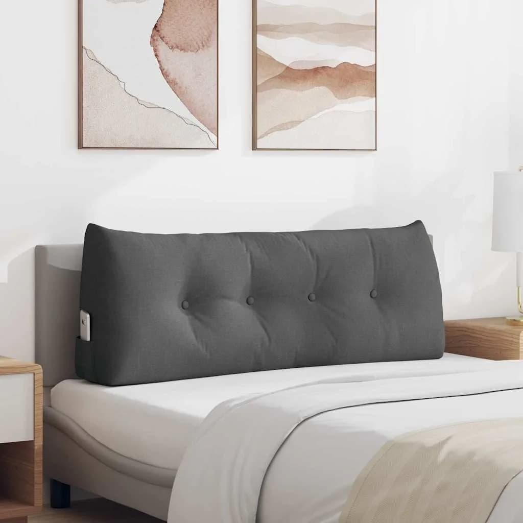 Poglavni vzglavnik Temno siva 120 x 24 x 50 cm blago