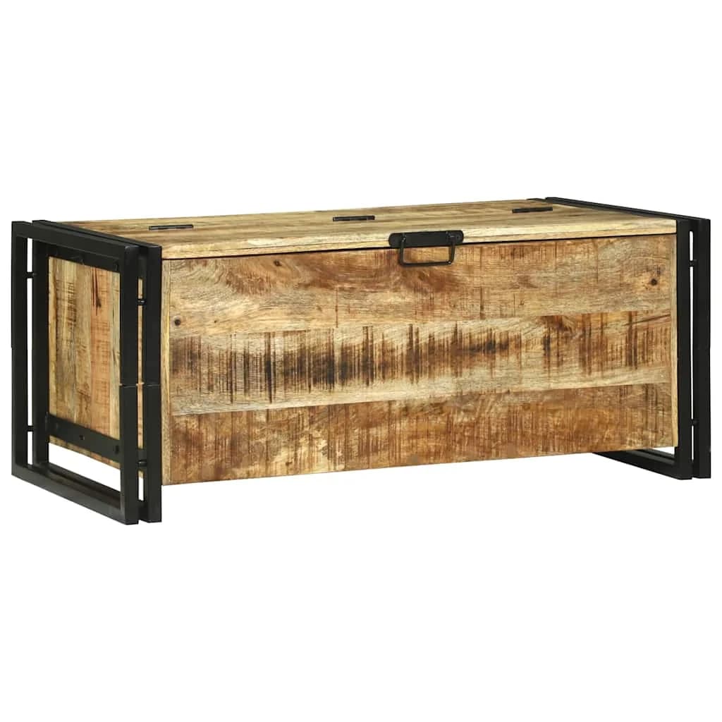 Klubska miza s predalom Rjava 90 x 50 x 38 cm Masiven les manga - slika 6