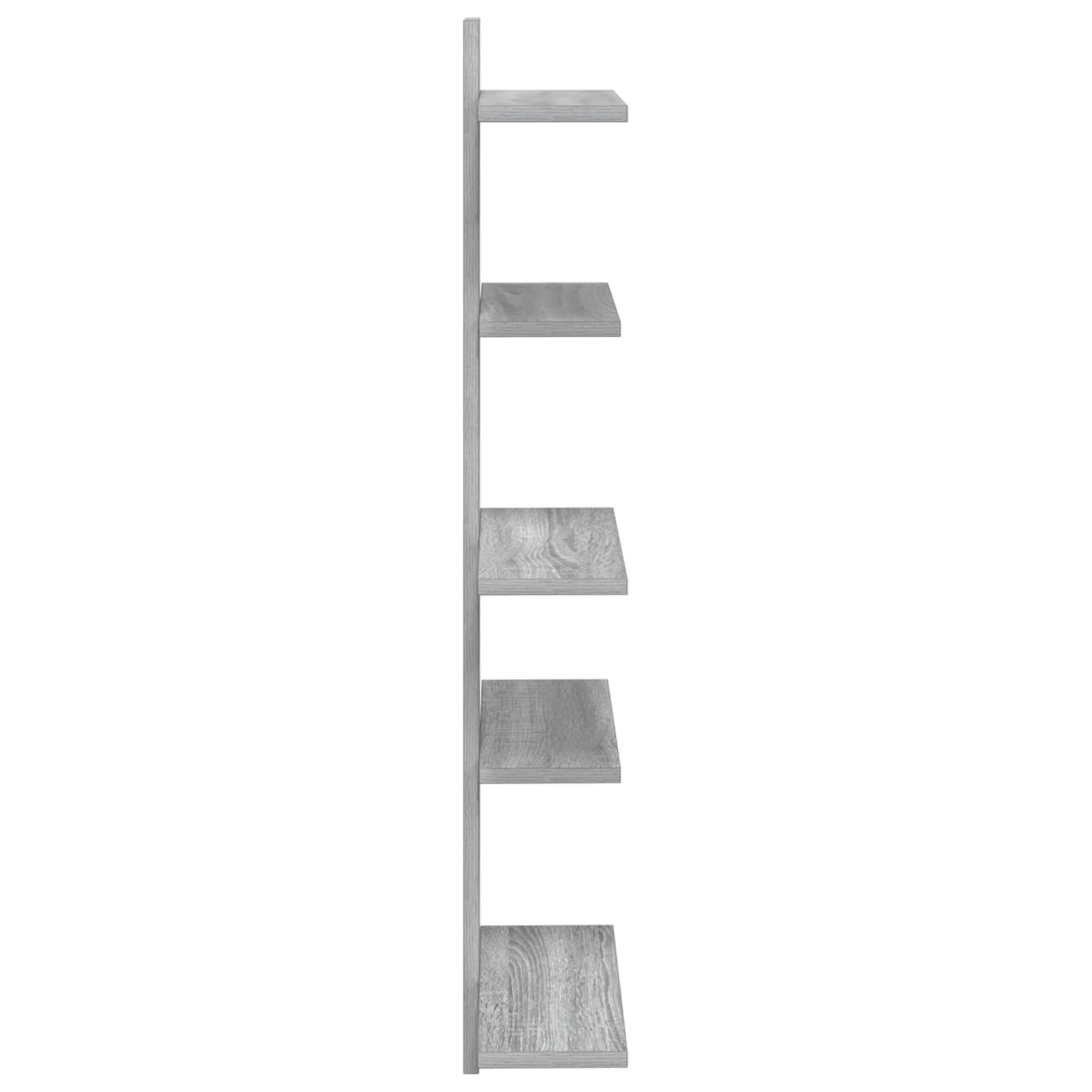 PrFloating Shelf Siva Sonoma 48,5 x 15 x 101 cm Inženirski les - slika 5