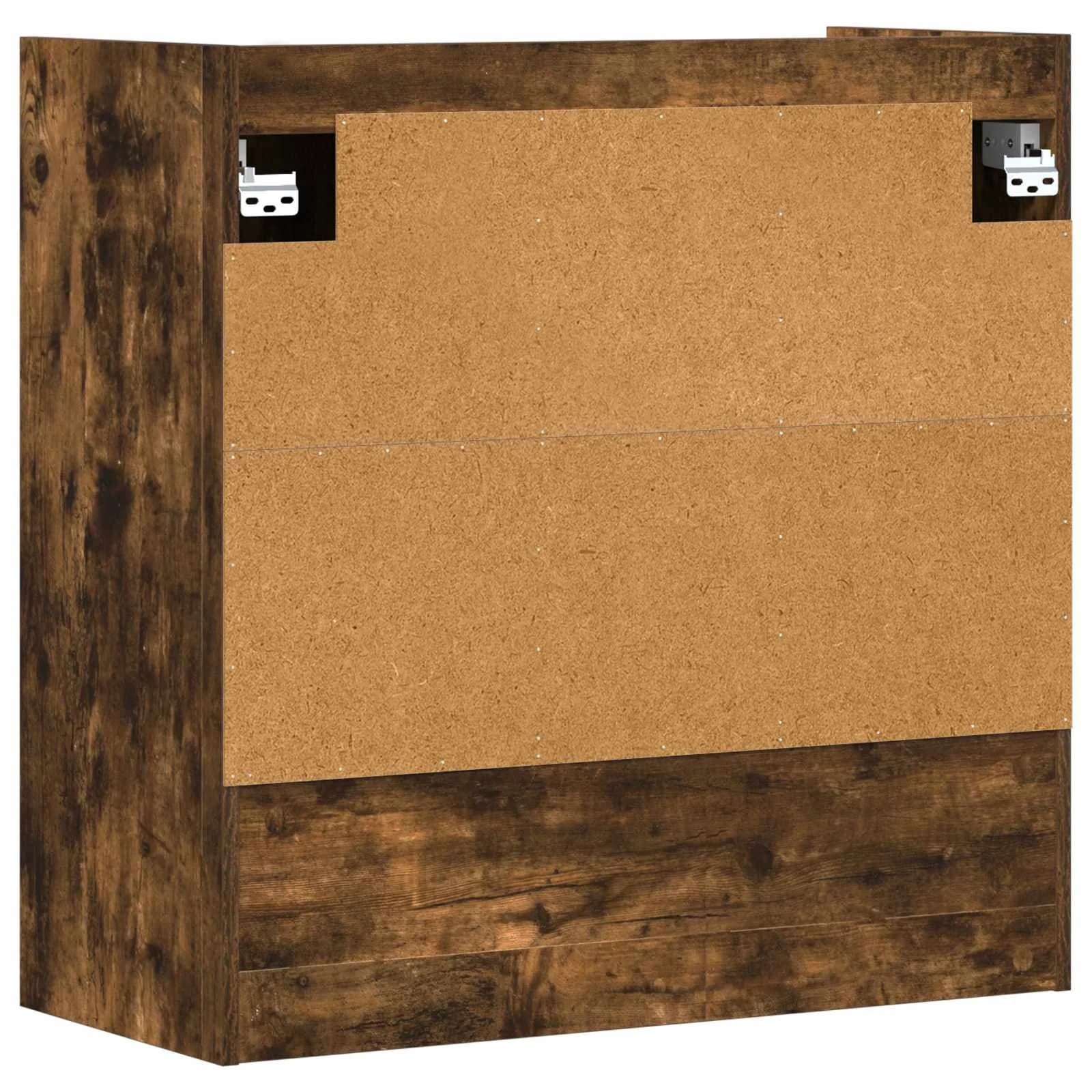 Stenska polica Montaža za steno Dimljen hrast 80 x 36 x 80 cm - slika 7