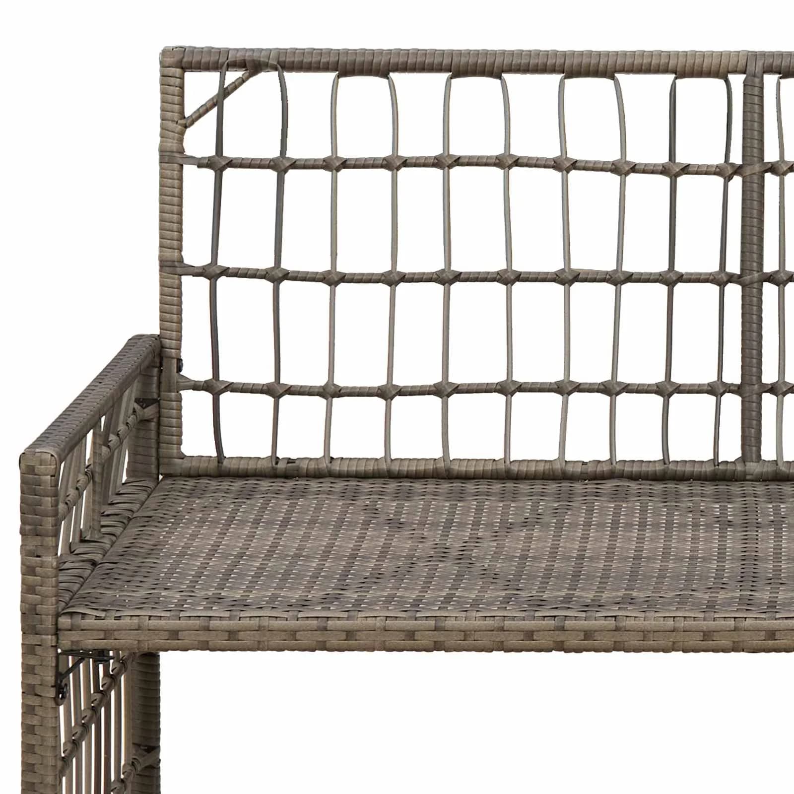 Zunanja klop Enobarvno Siva in temno siva 116 x 55 x 82 cm - slika 9