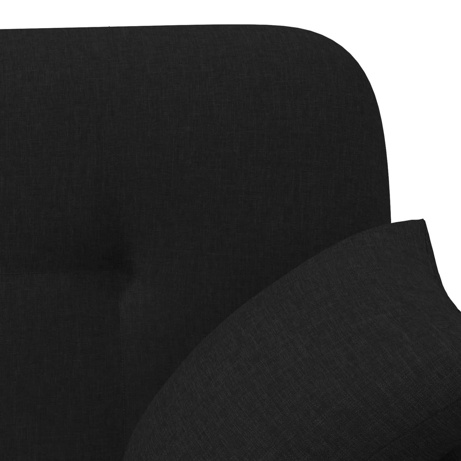 Dvojnica s gumbi Črna 120 x 65 x 79 cm Blago - slika 7