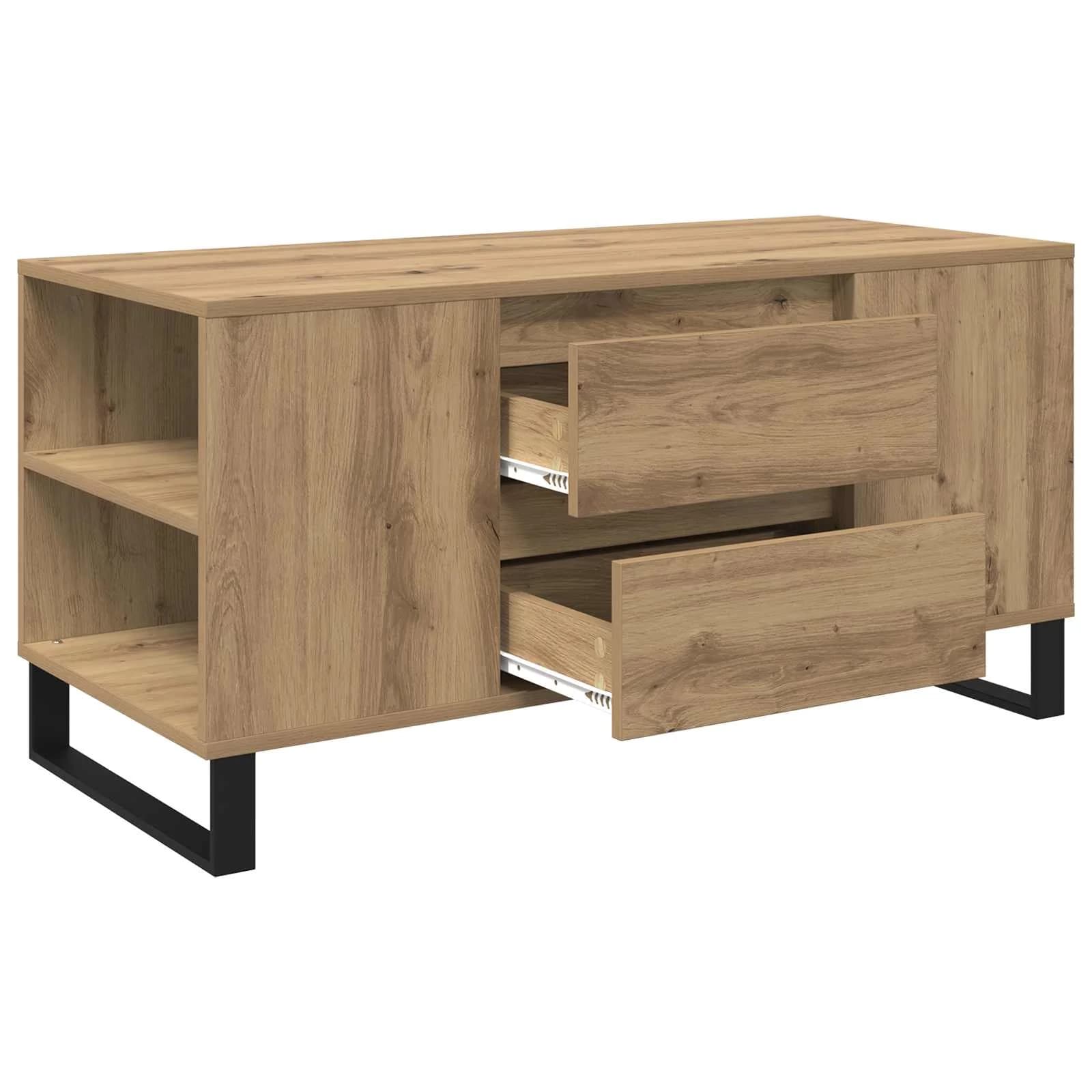 Klubska miza Umetni hrast 102 x 44,5 x 50 cm Inženirski les - slika 5
