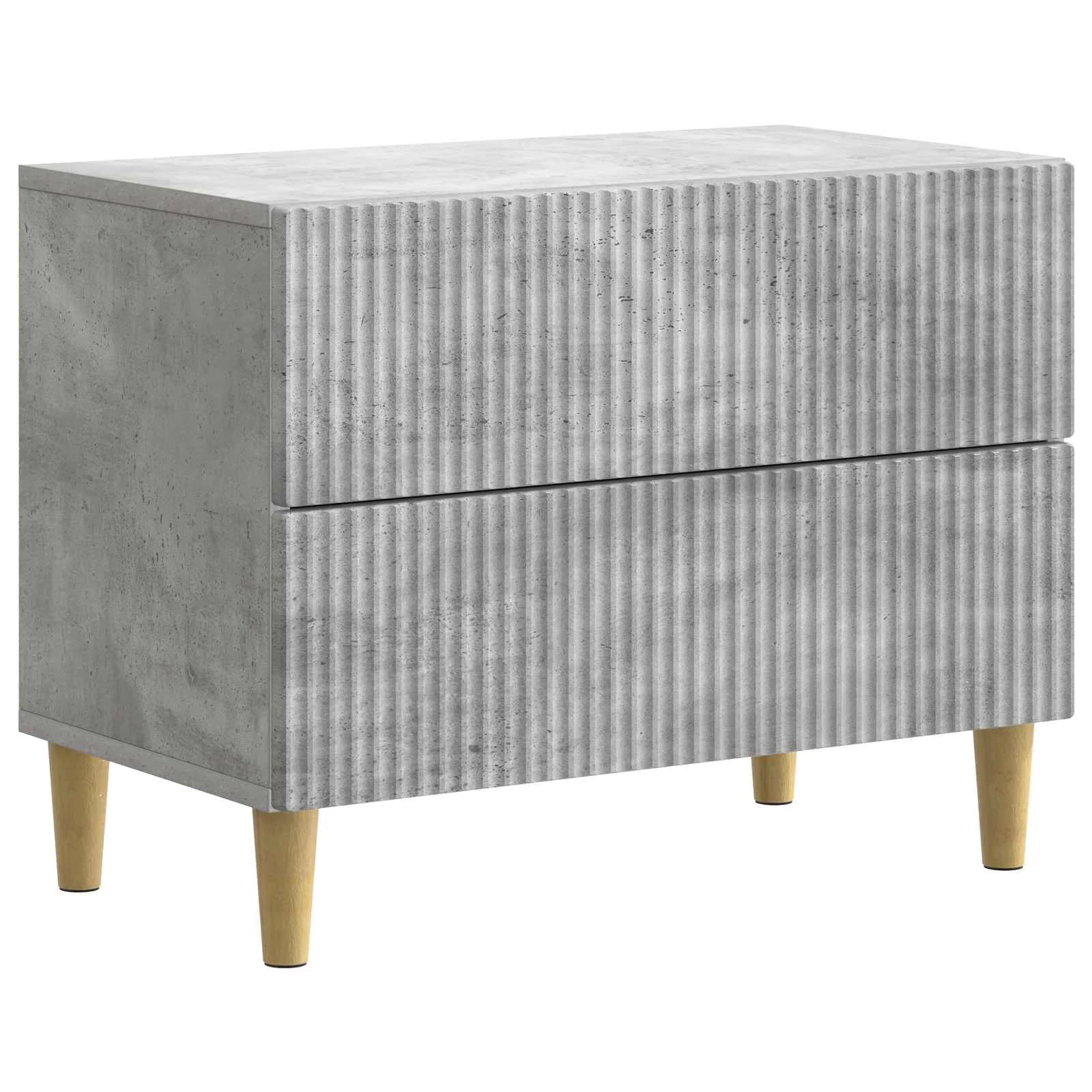 Nočna omarica Betonsko siva 62 x 34,5 x 48 cm Inženirski les - slika 2