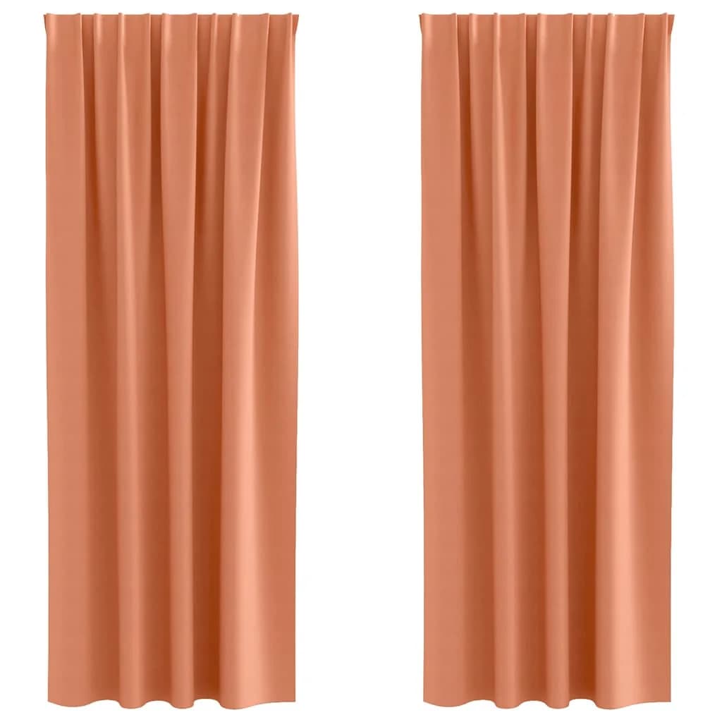 Zavese za zatemnitev z obroči 2 kos Terakota 260 x 140 cm - slika 2