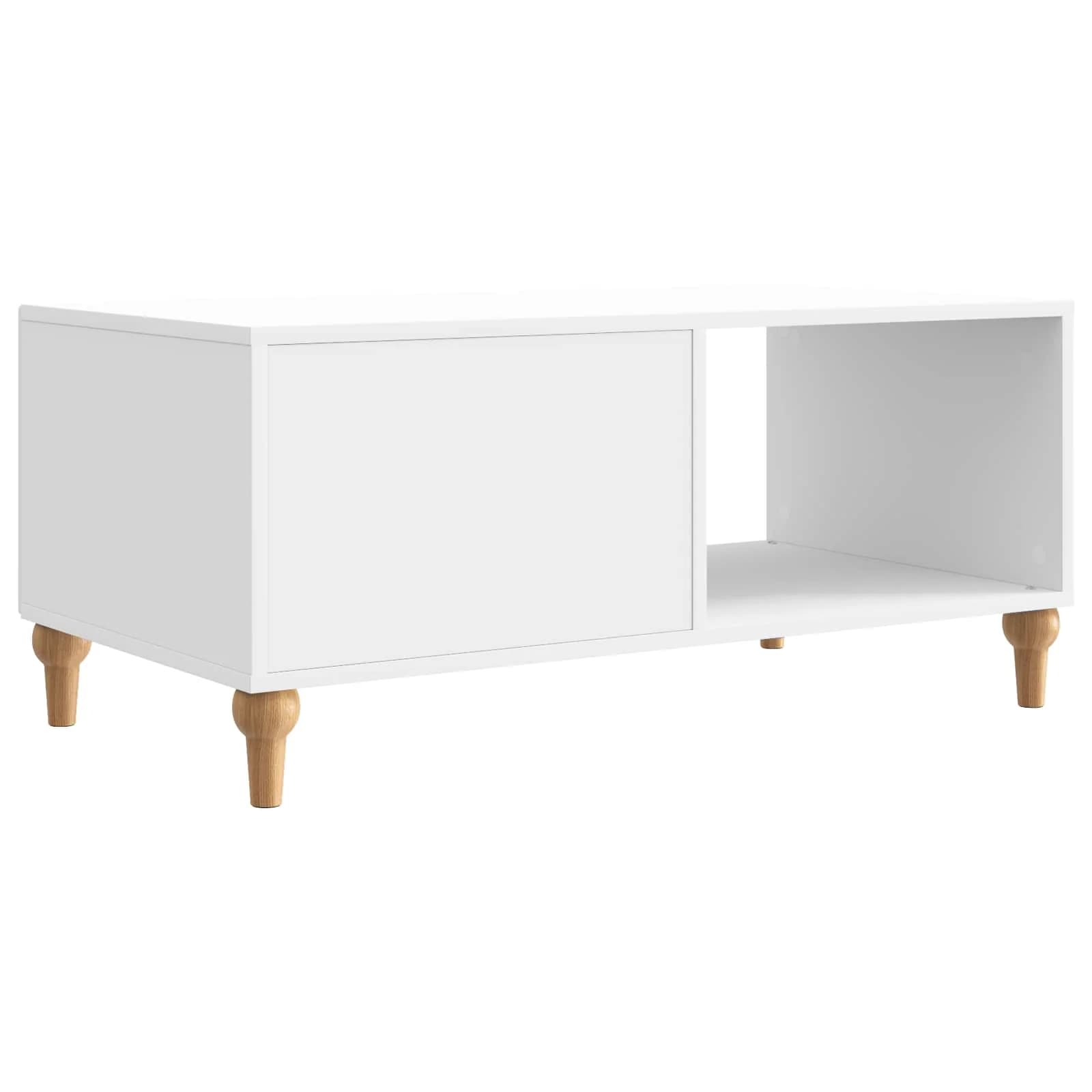 Klubska miza Bela visok sijaj 90 x 50 x 40 cm Inženirski les - slika 7