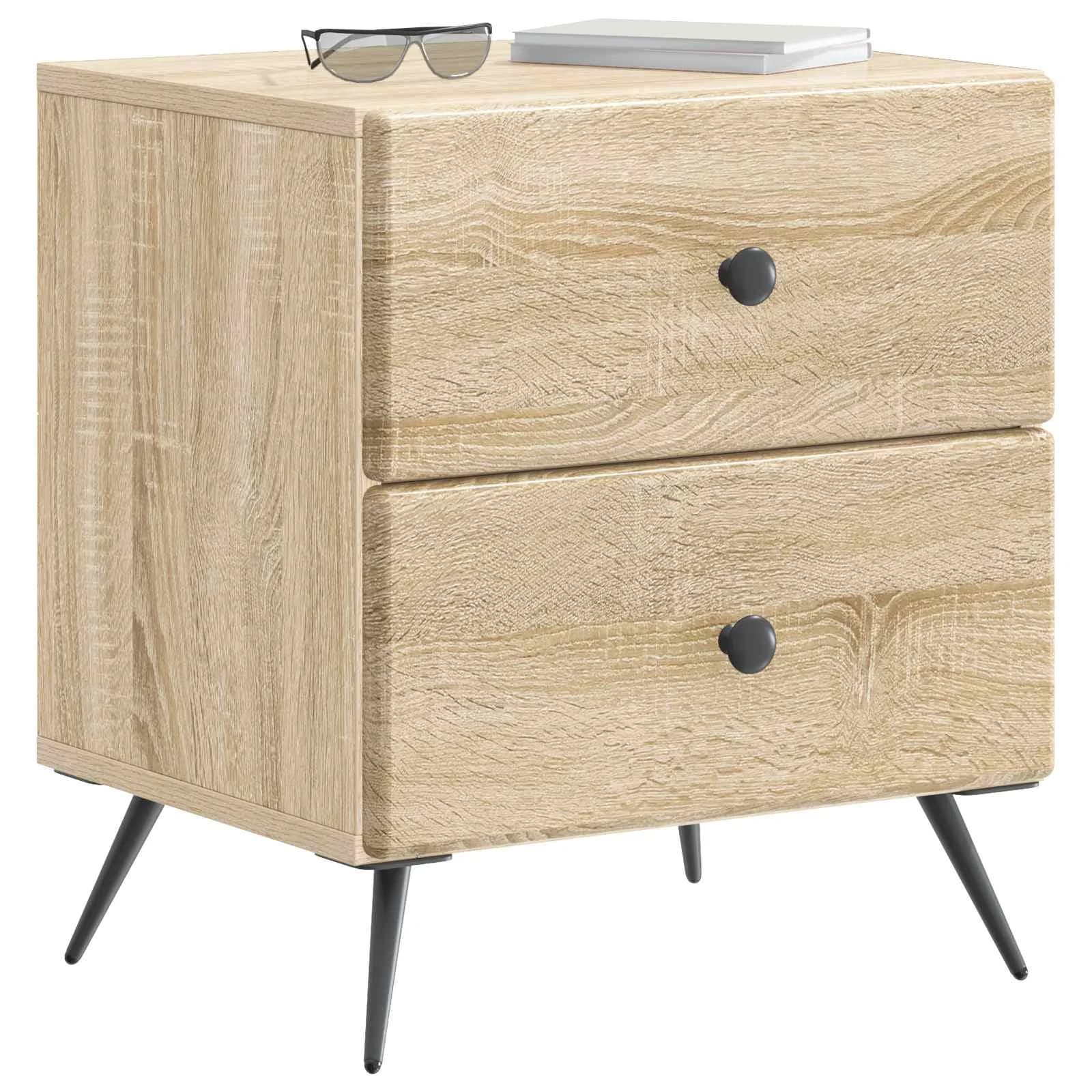 Nočna omarica Sonoma hrast 43 x 34,5 x 47,5 cm Inženirski les - slika 3