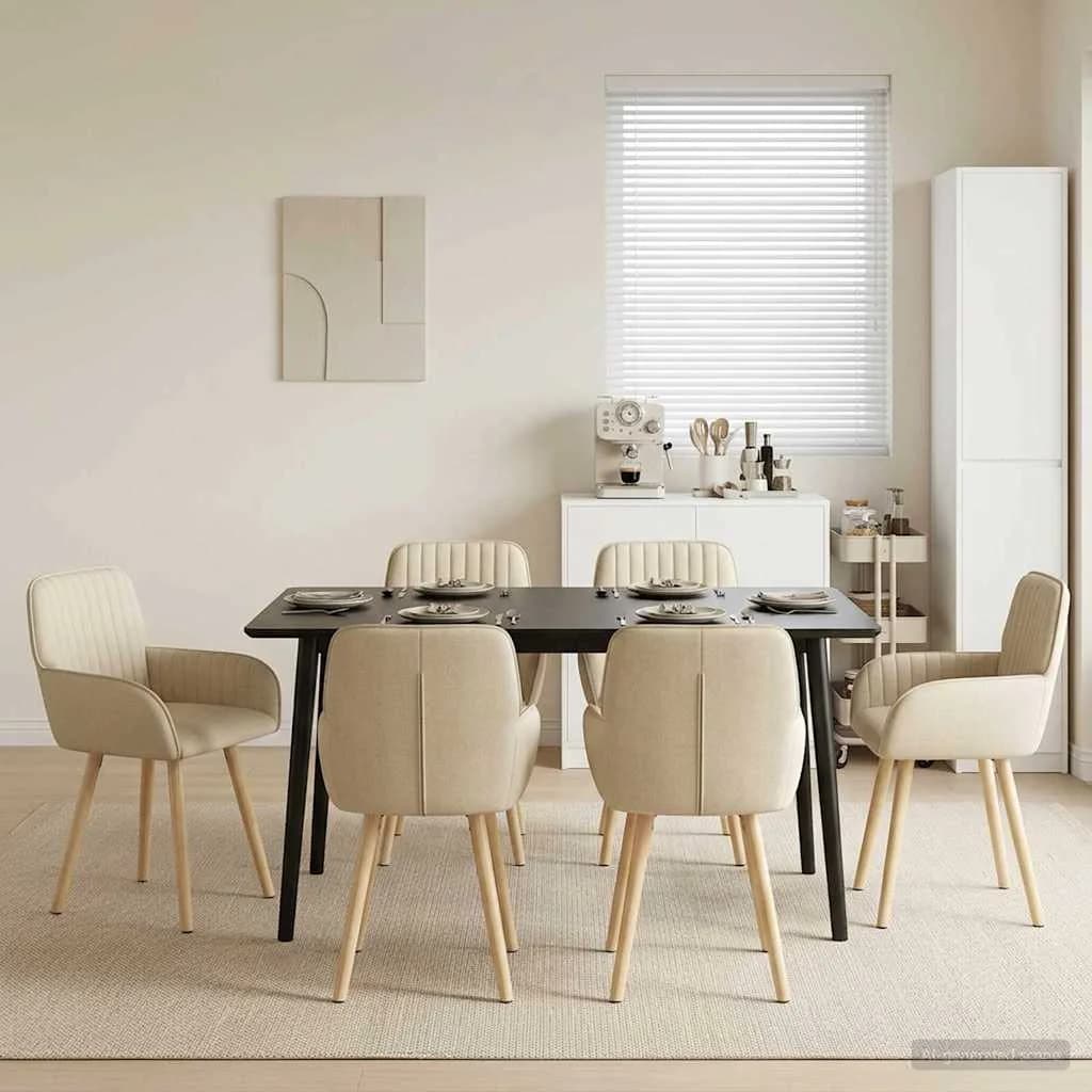 Jedilni stoli 6 kos Blago Krem 56,5 x 50 x 87,5 cm
