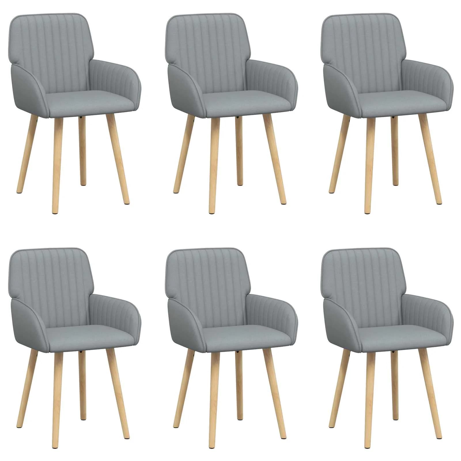 Jedilni stoli 6 kos Blago Svetlo siva 56,5 x 50 x 87,5 cm - slika 2
