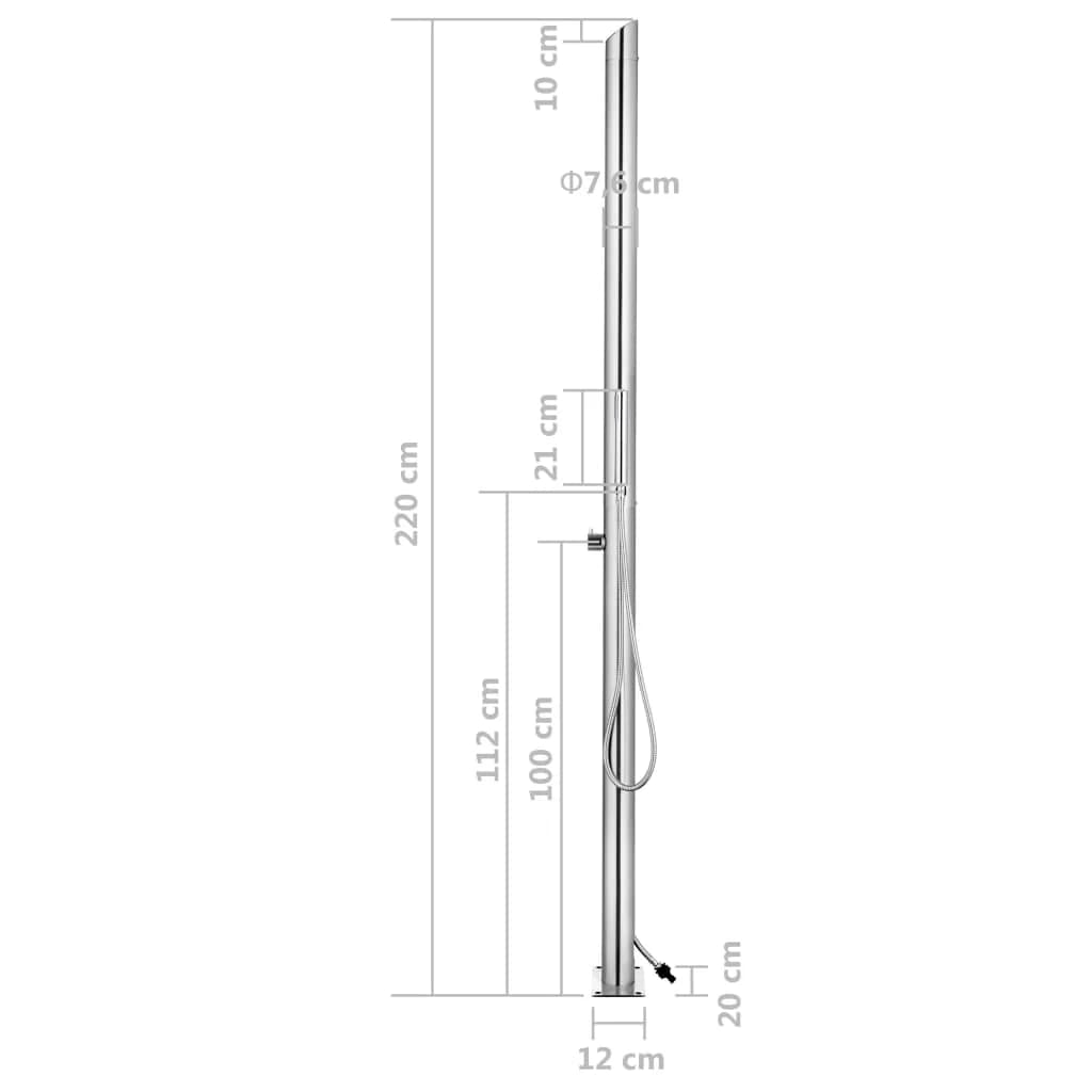 Vrtni tuš 220 cm nerjaveče jeklo - slika 11