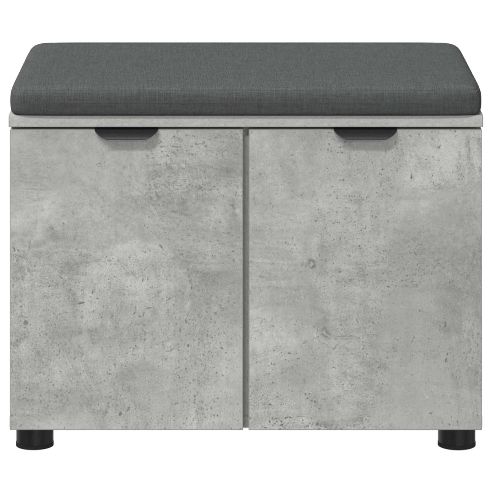Haldna klop Beton Siva 60 x 38 x 46 cm Oblikovan Les in Tkanina - slika 6